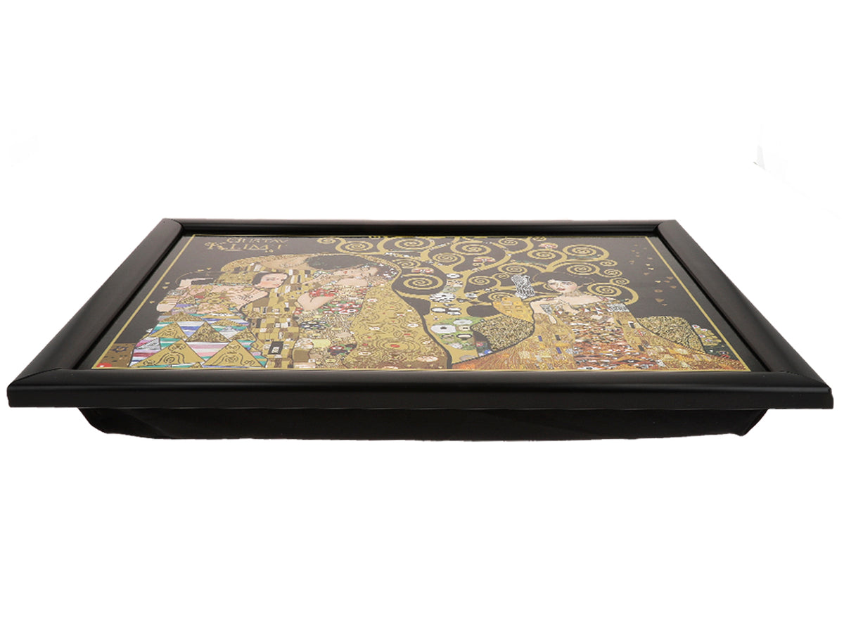 Laptop-Unterlage G. Klimt, Collage (CARMANI) mit Möglichkeit zur Personalisierung durch Gravur, ideal als Geschenk, Maße 30.5x40.5cm, stilvoll und bequem für die Arbeit auf den Knien