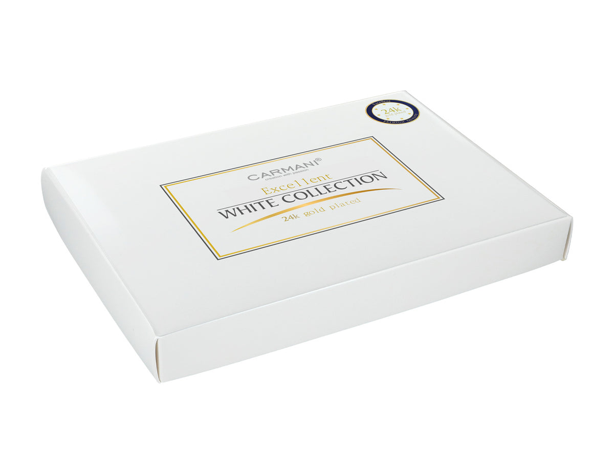 Ensemble de 6 cuillères à café plaquées or 24 carats Yeux blancs CARMANI personnalisable par gravure - cadeau élégant pour toutes les occasions, dimensions 13 cm