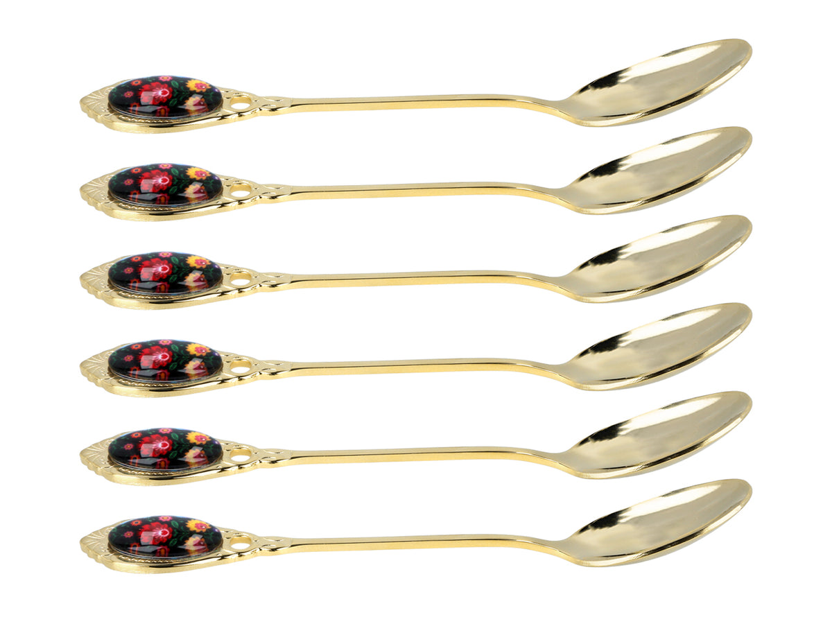 Cuillères plaquées or 24K Kujawskie, noires