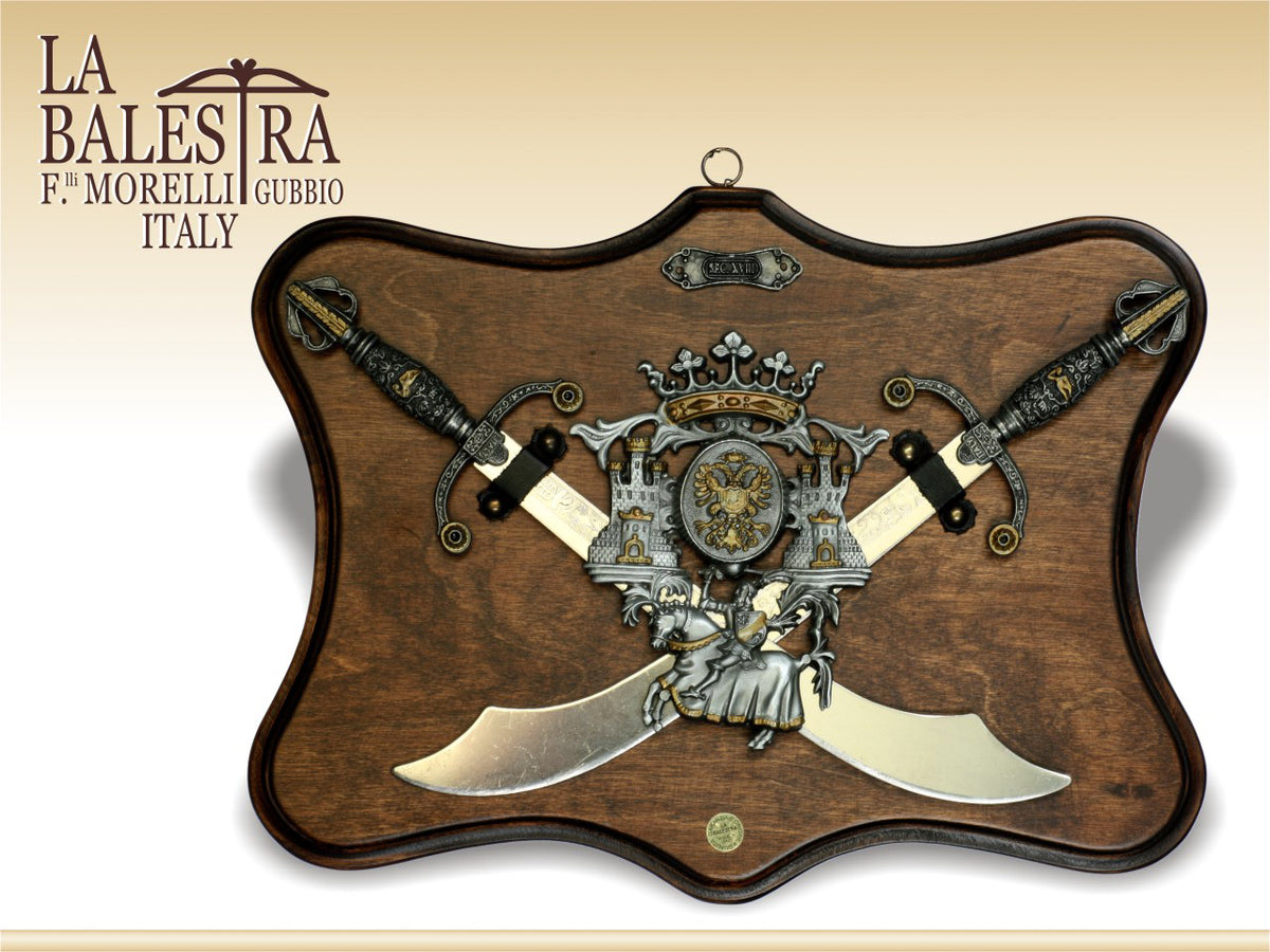 Decoration, replica of two crossed swords, 28 x 38 cm