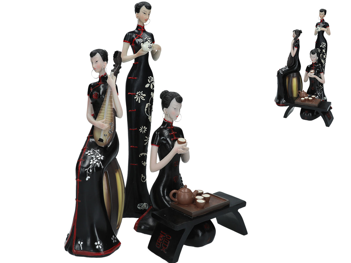 Figurine de geisha personnalisable par gravure, hauteur de 21 cm à 33 cm, idéale comme cadeau