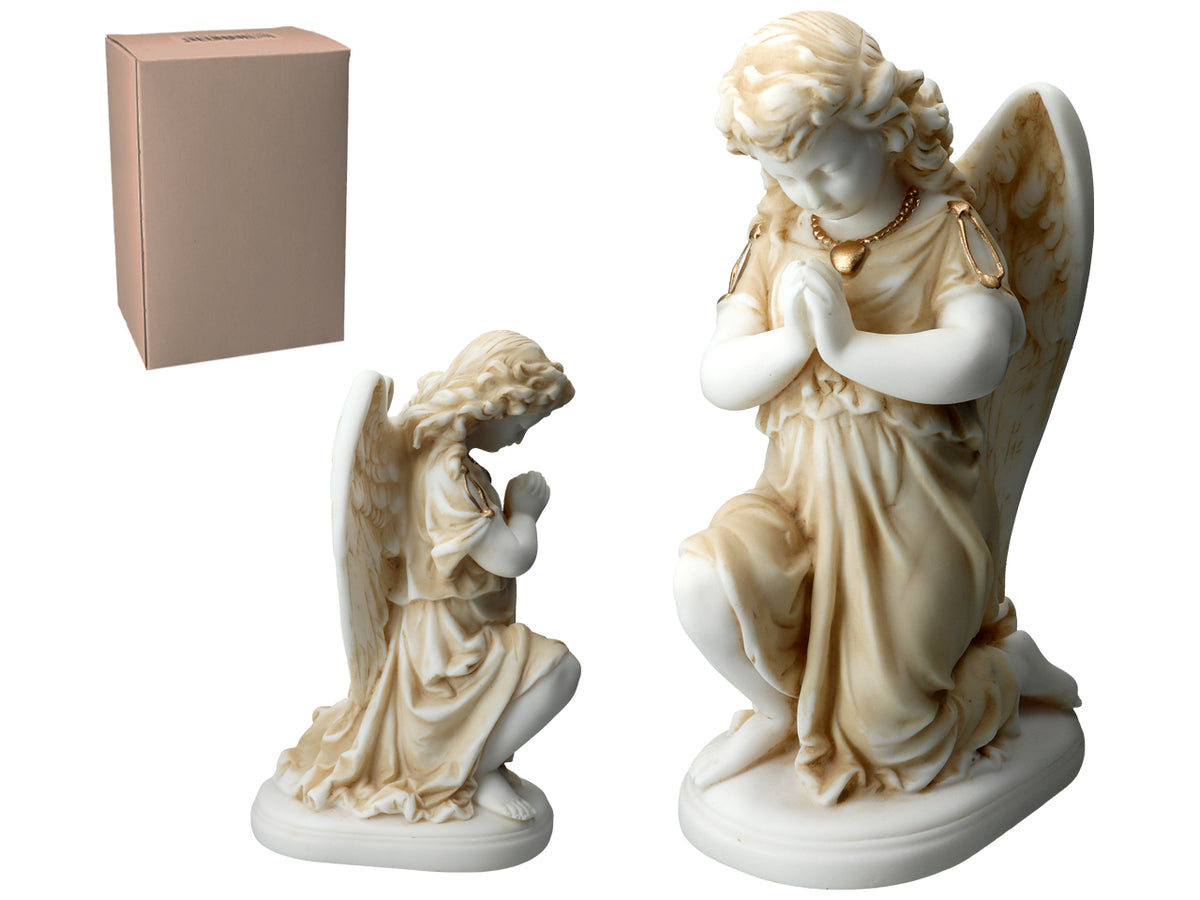 Betender Engel aus Alabaster - Alabasterfigur 25cm mit Möglichkeit zur Personalisierung durch Gravur