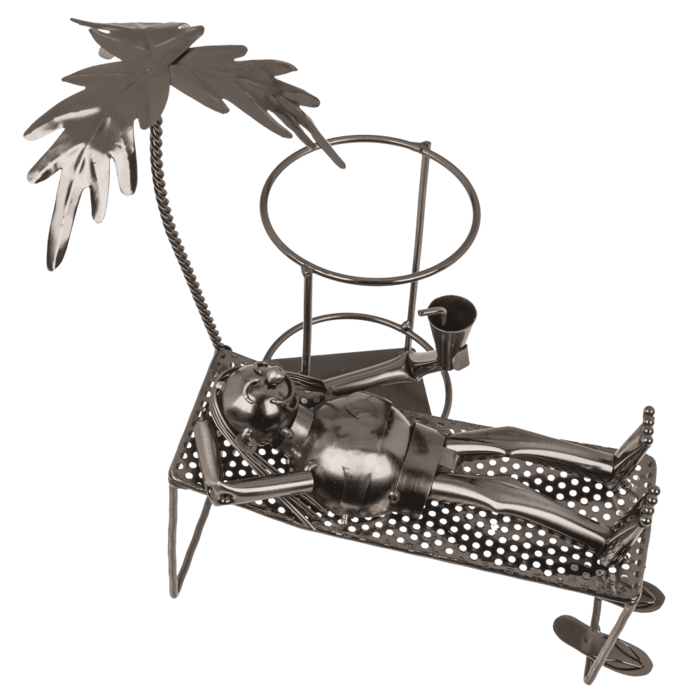 Porte-bouteille Détente à la plage, personnalisation possible par gravure