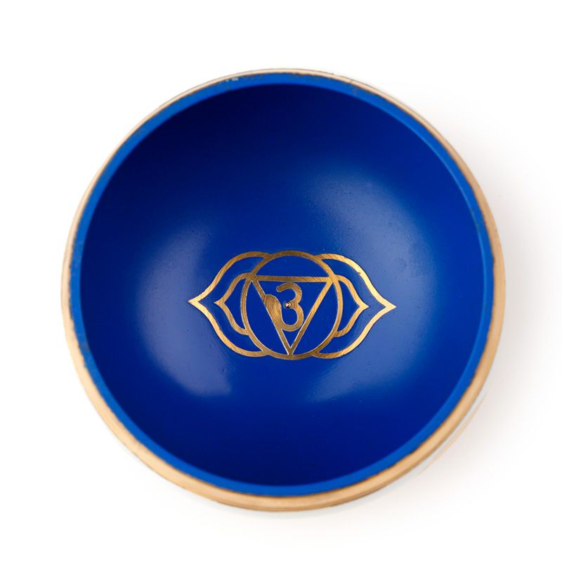 Ciotola sonora, ciotola blu, personalizzabile con incisione, diametro 10 cm, altezza 5 cm