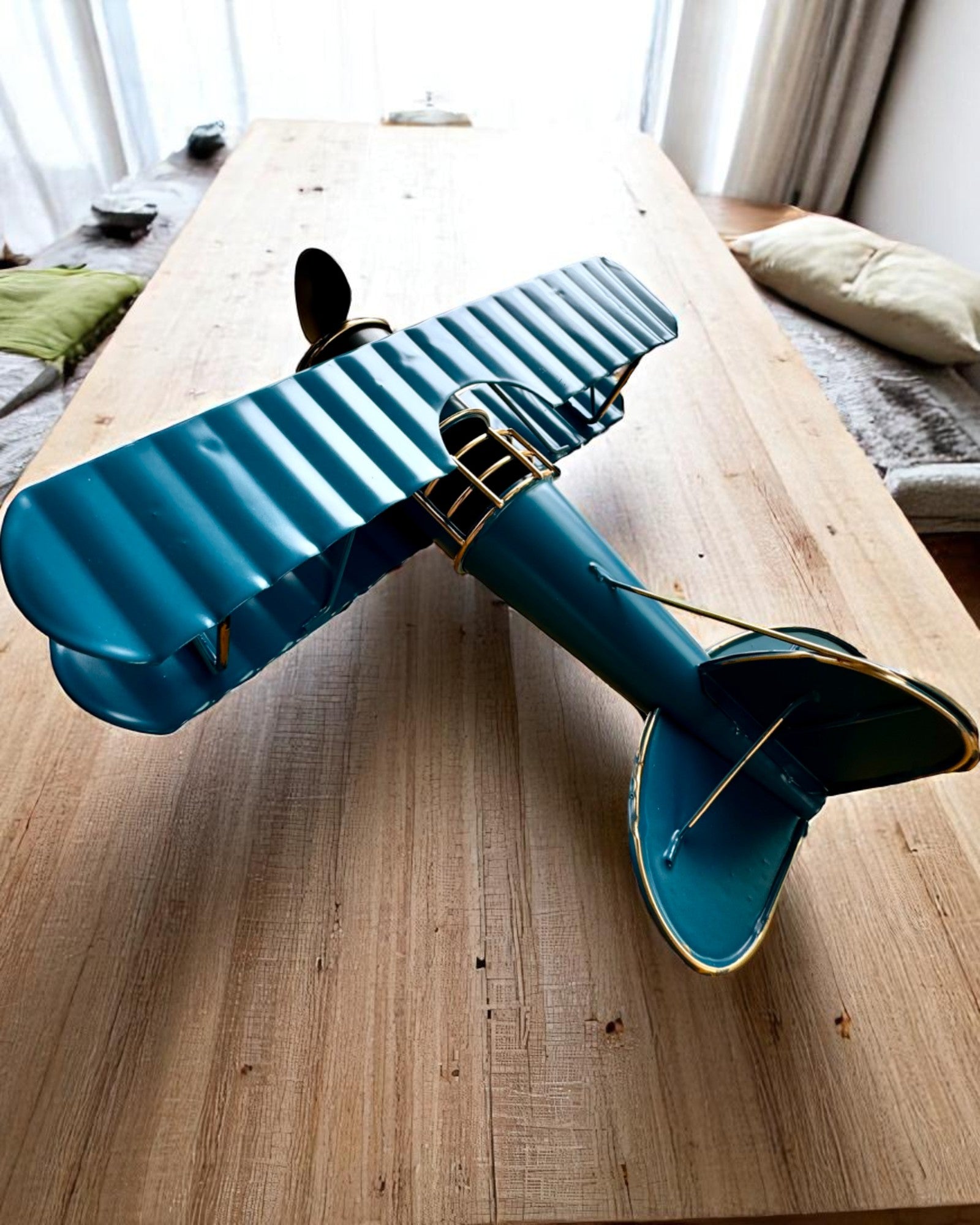 Modello in metallo dell'aereo Blue Baron – retrò, per regalo, con opzione di incisione