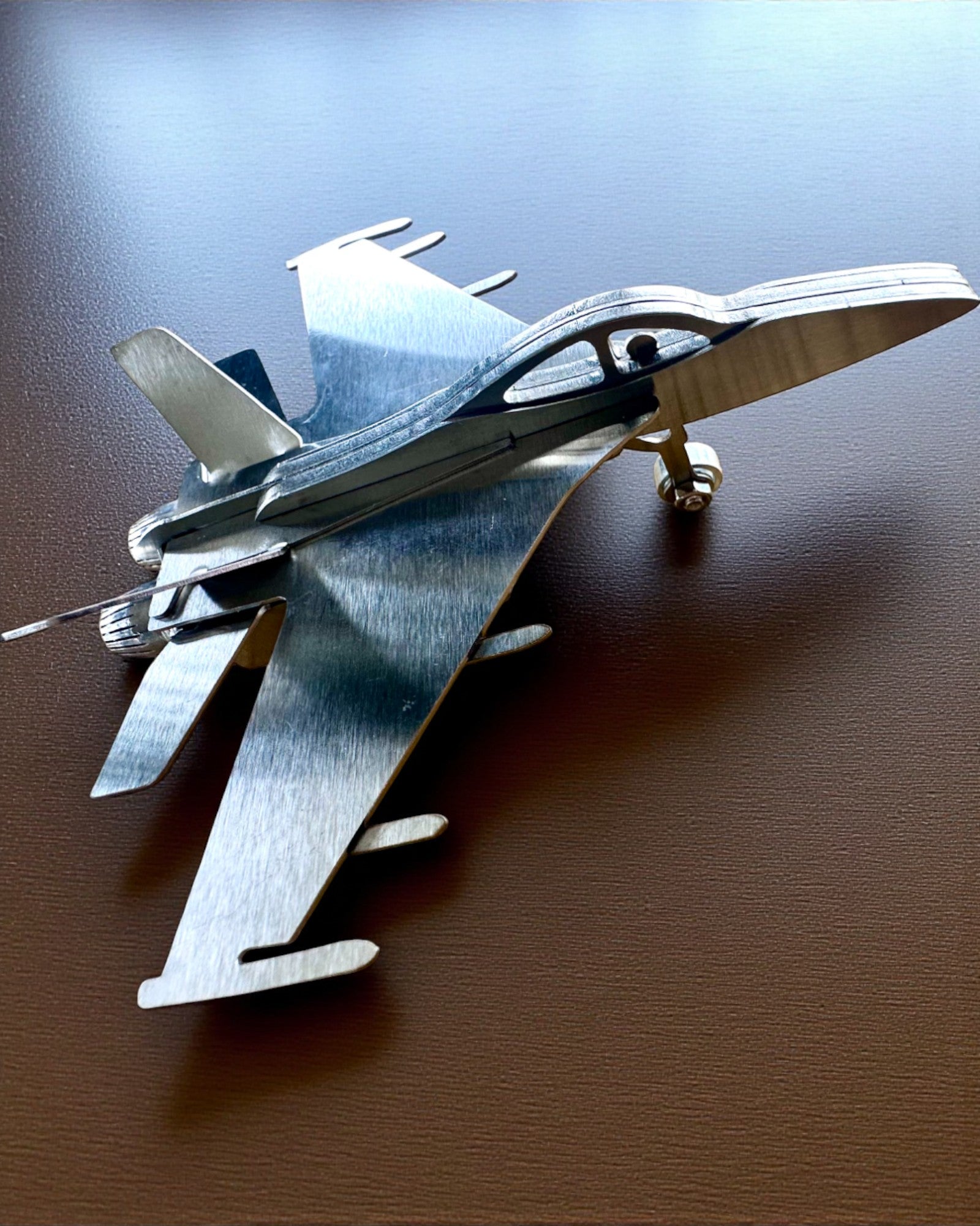 Metal Model of the Fighter "SkyRaptor" – stainless steel, personalized engraving for a gift