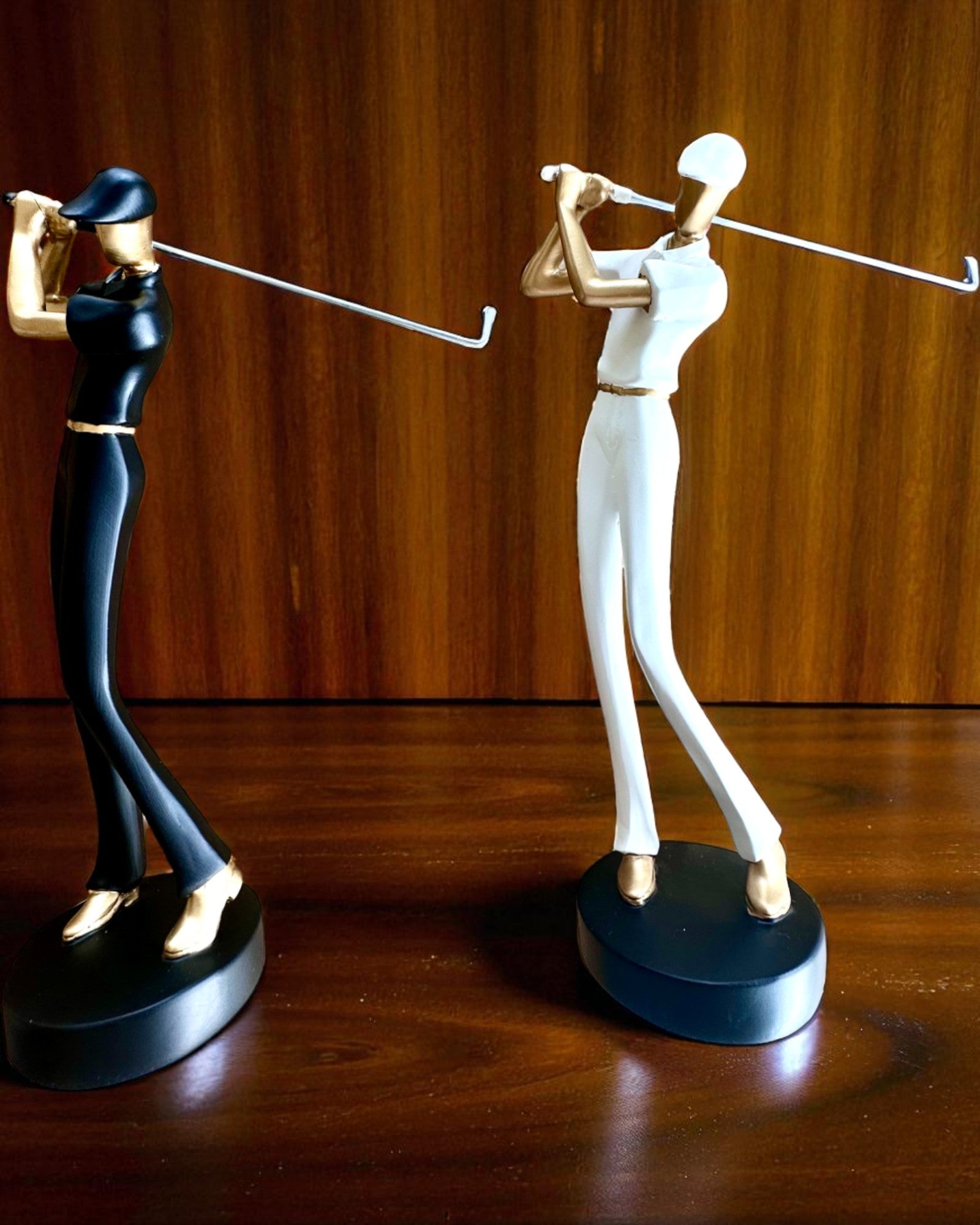 Figurine de golfeur « Swing Élégance », 24 cm de hauteur, décorative avec possibilité de gravure pour cadeau