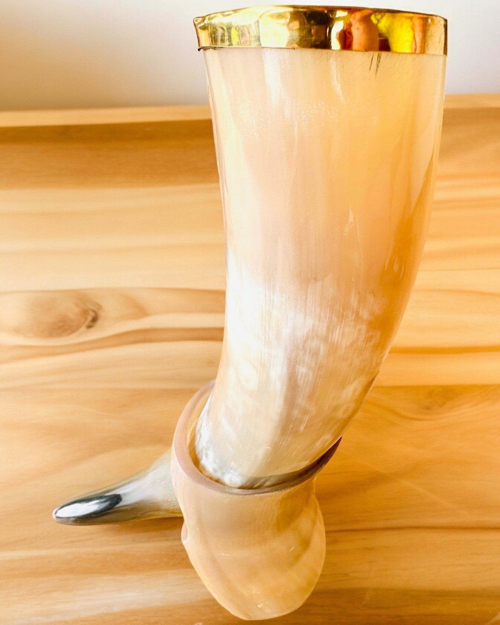 Horn Mug "Viking Valor" - Hand Engraved, Premium Quality - 4 Variants Available