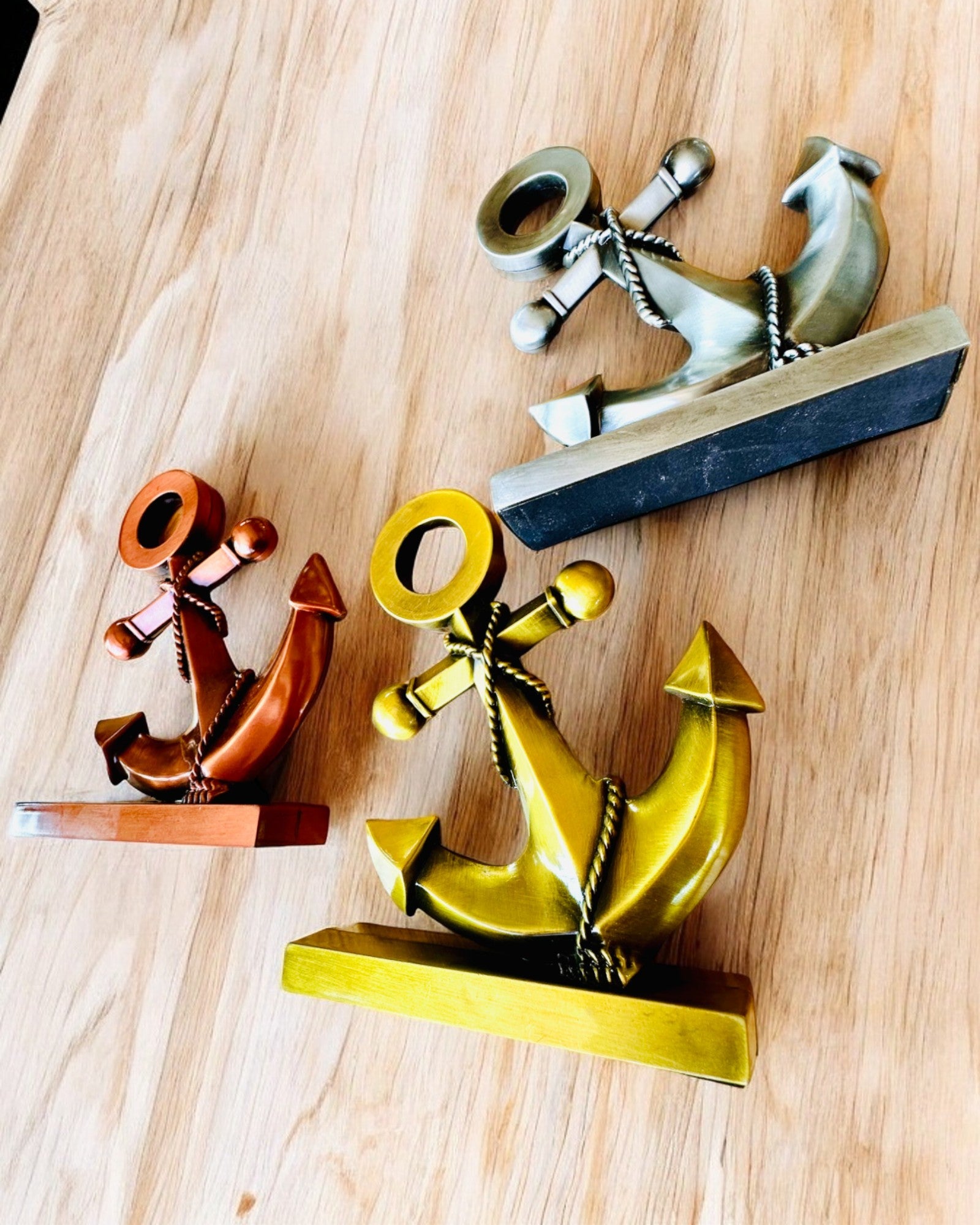 Decorative Aluminum Anchor - Elegant Decoration with Engraving Option - 3 Color Variants