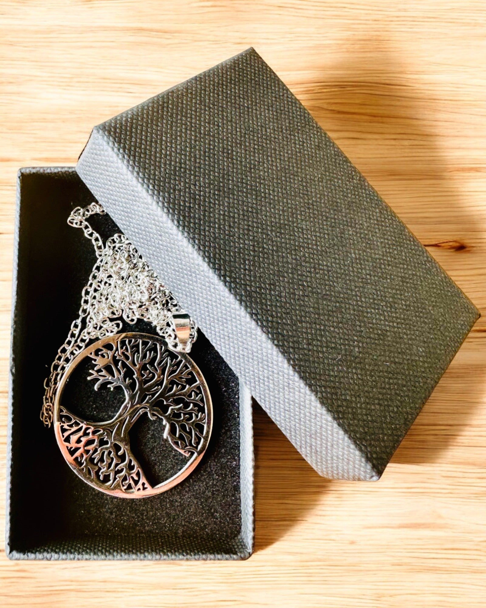 Stainless Steel "Tree of Life" Necklace - personalized engraving, 2 color variants