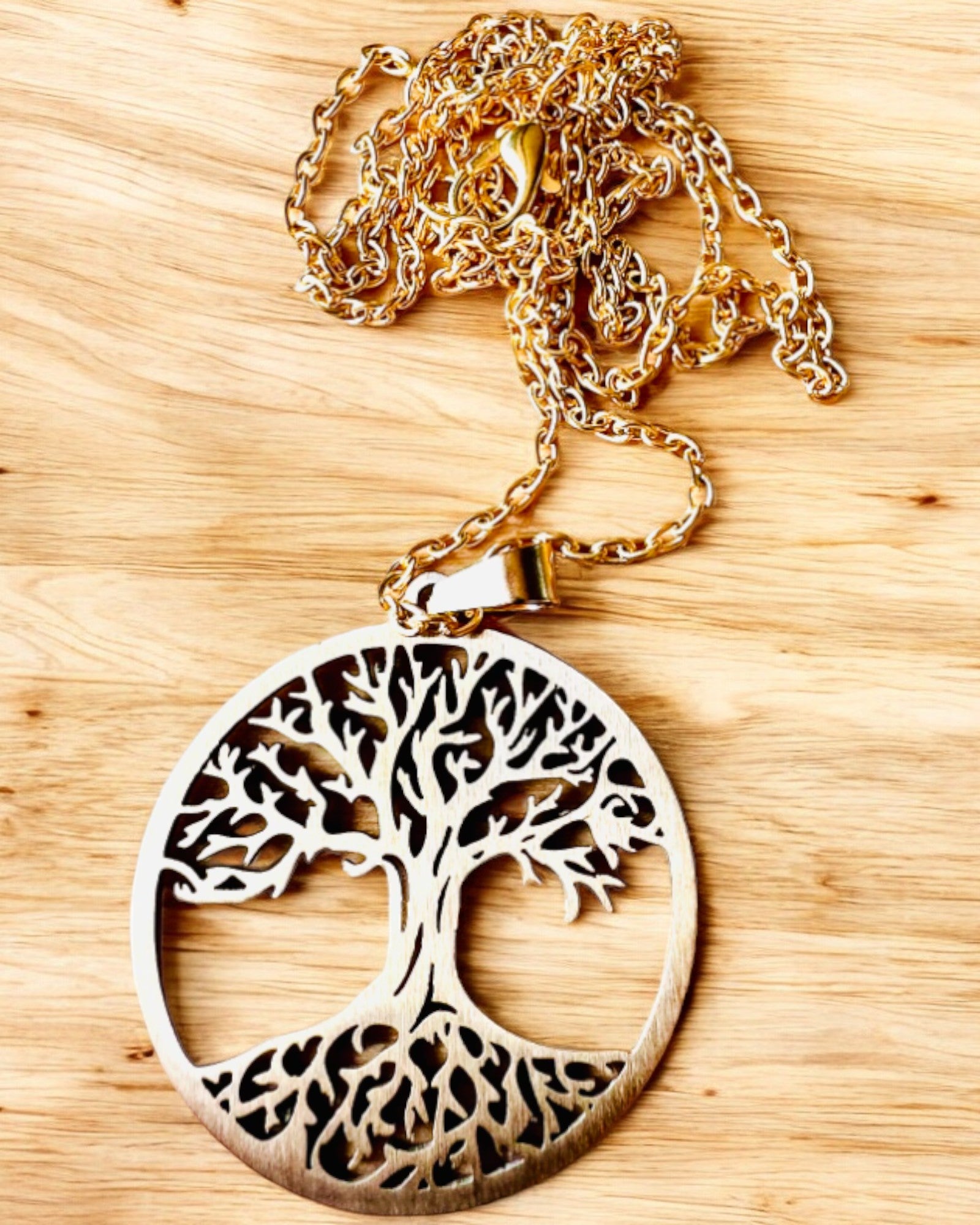 Stainless Steel "Tree of Life" Necklace - personalized engraving, 2 color variants