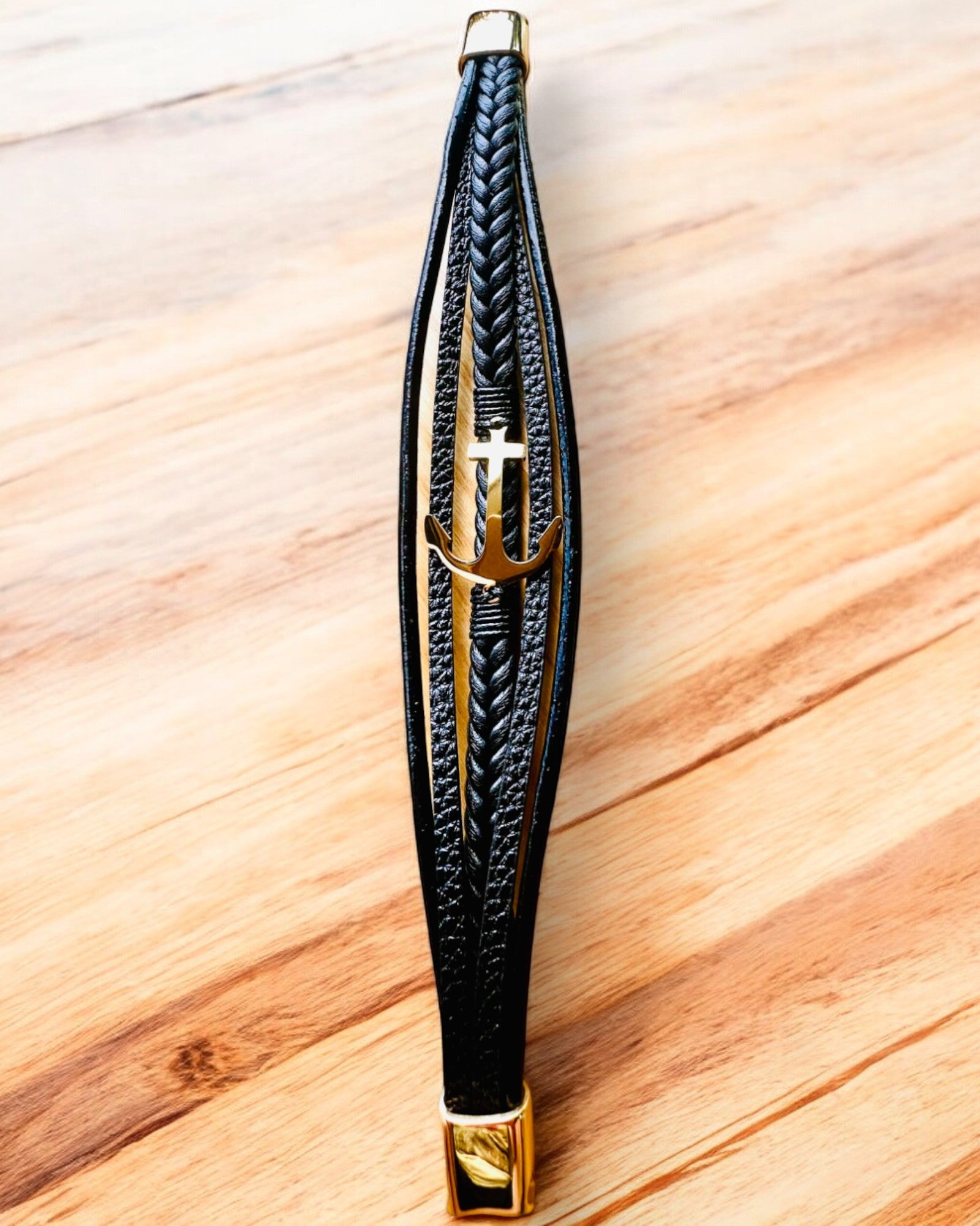 Bracciale maschile Ancora dell'Eleganza con opzione di incisione per regalo