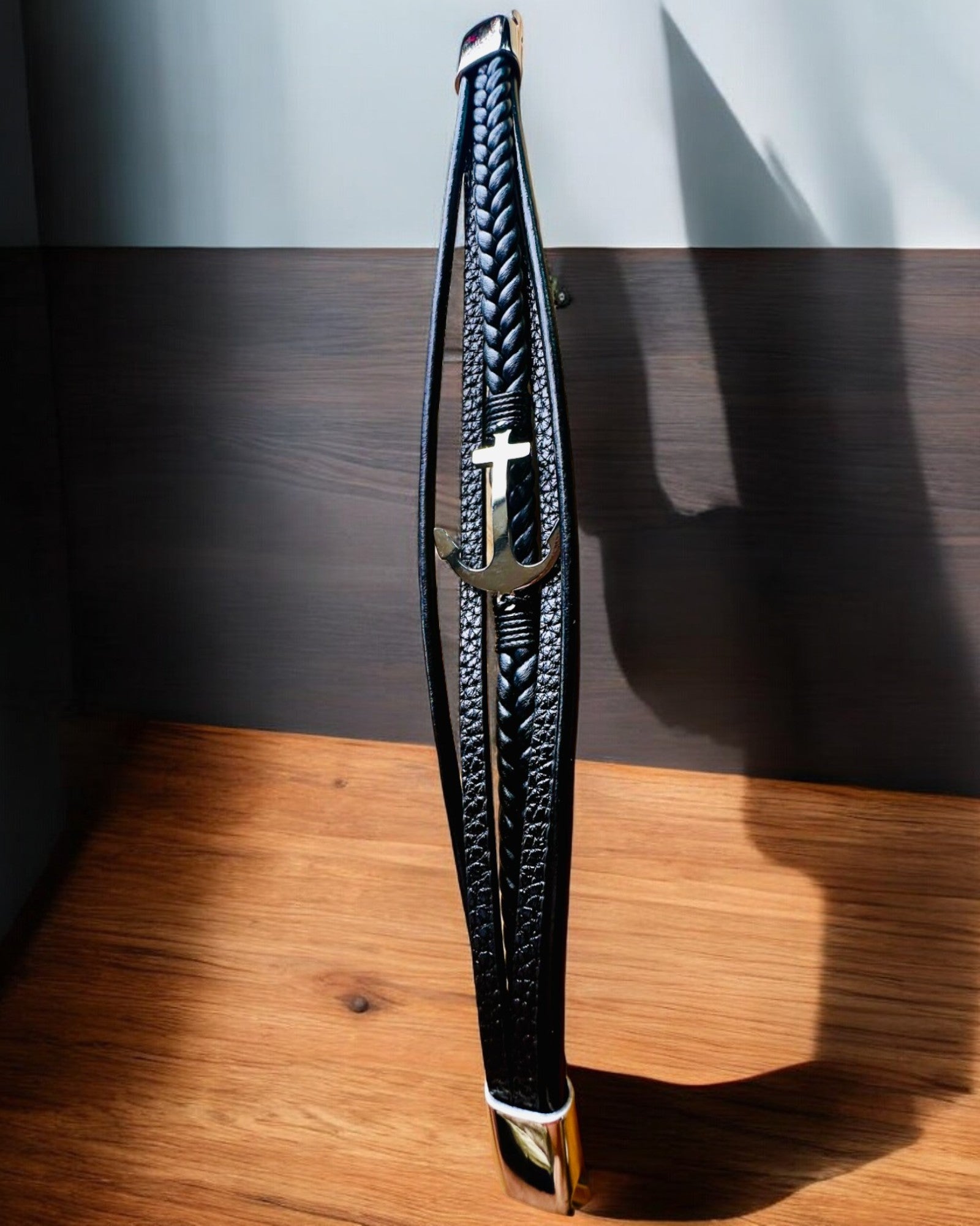 Bracciale maschile Ancora dell'Eleganza con opzione di incisione per regalo