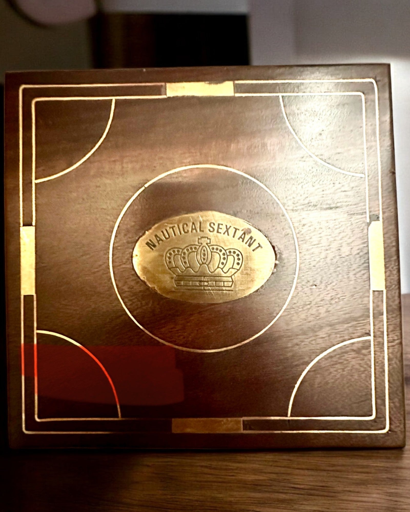 Grande Scatola di Legno per Sestante o Bussola Premium "Mariner's Legacy" con Possibilità di Incisione