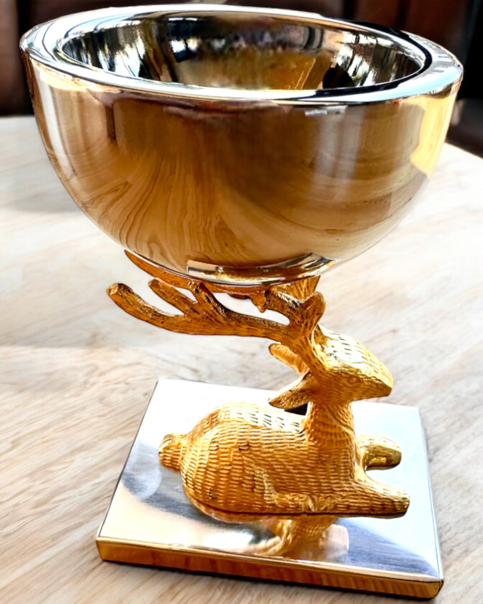 Ciotola decorativa Trofeo di Cervo – Artigianato dall'India, personalizzazione con incisione