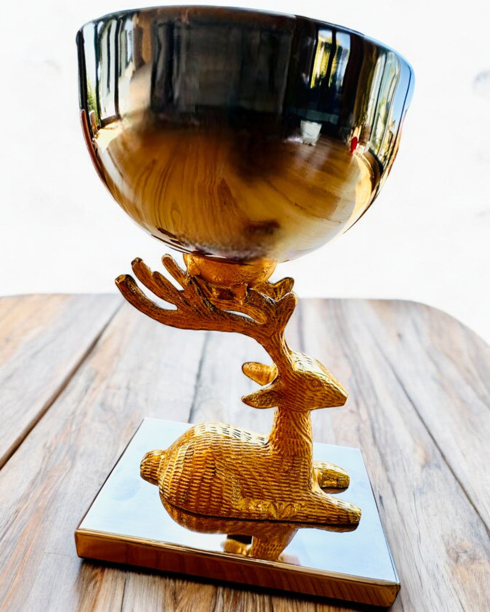 Ciotola decorativa Trofeo di Cervo – Artigianato dall'India, personalizzazione con incisione