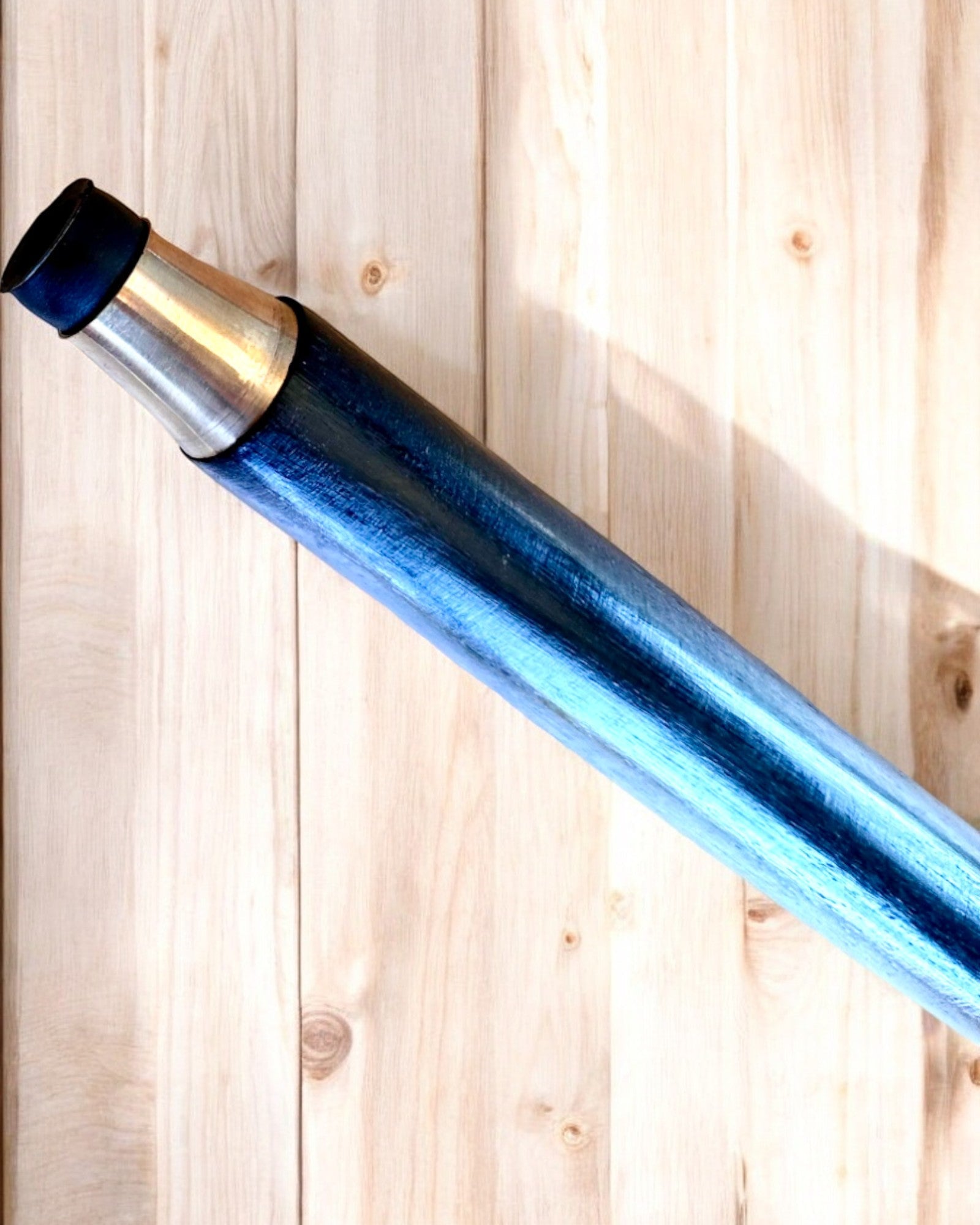Bastone da passeggio "Diamante Blu" - In legno, realizzato a mano, possibilità di incisione
