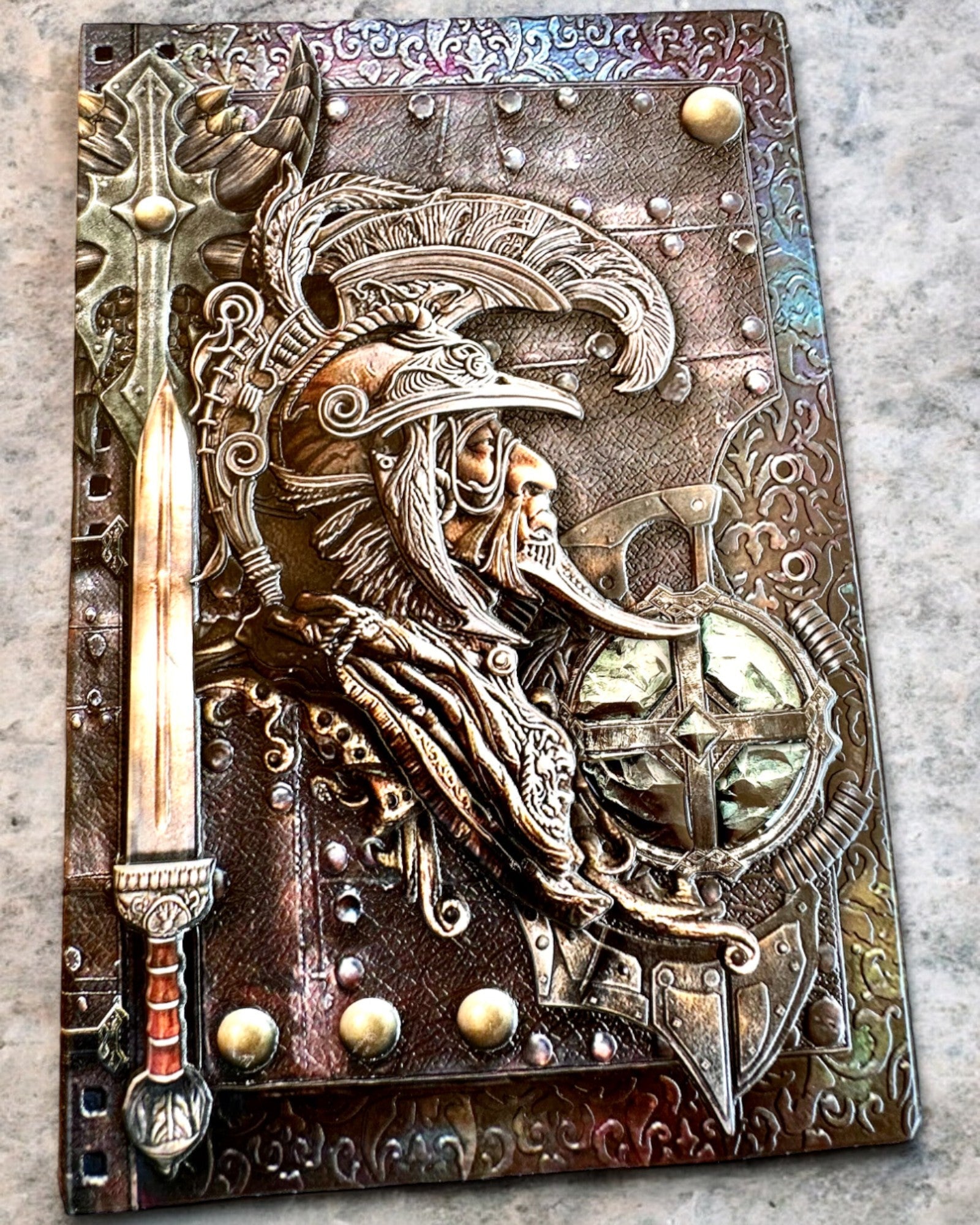 Chronique du Guerrier Carnet avec Motif de Chevalier, carnet personnalisable avec gravure pour cadeau