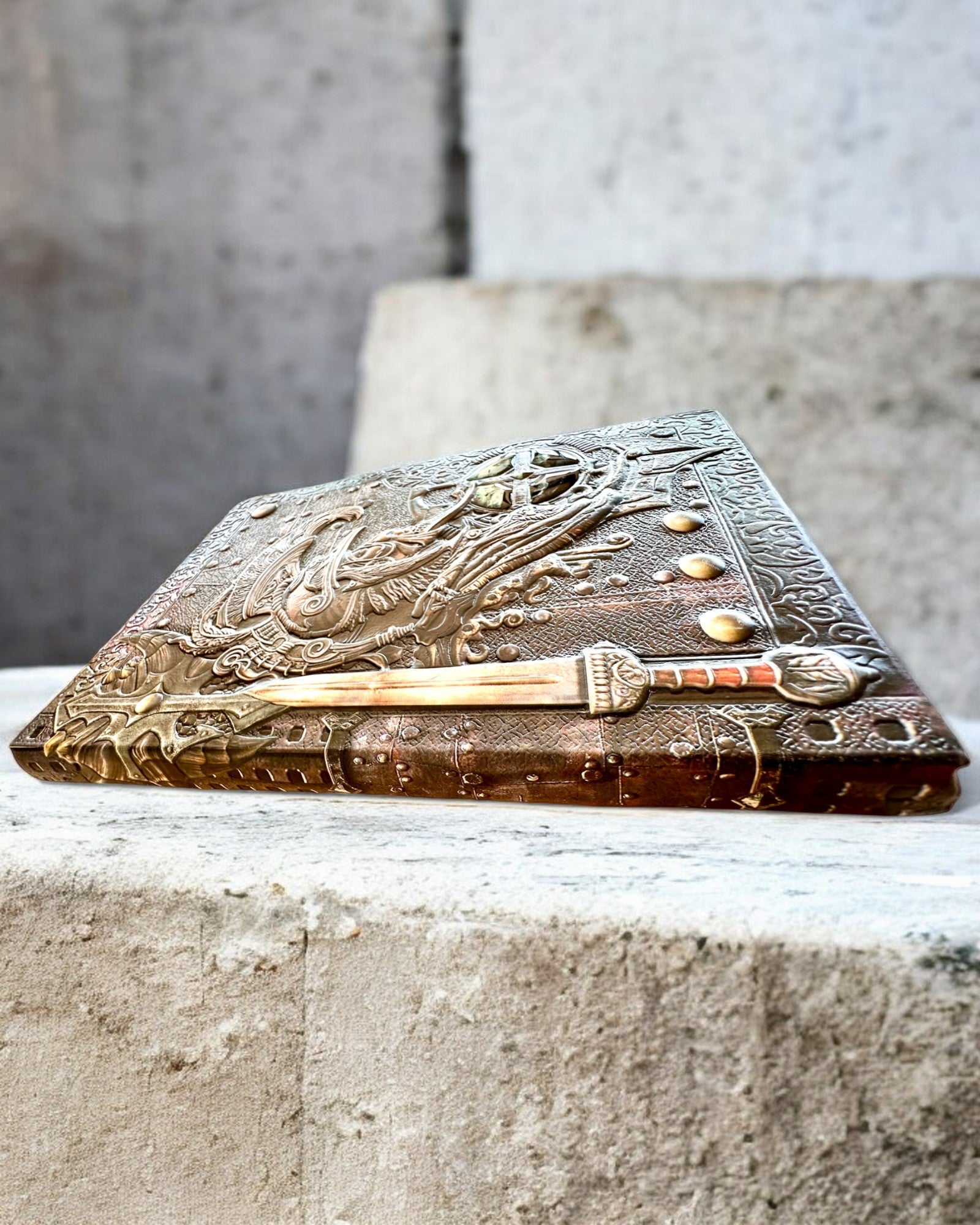 Chronique du Guerrier Carnet avec Motif de Chevalier, carnet personnalisable avec gravure pour cadeau