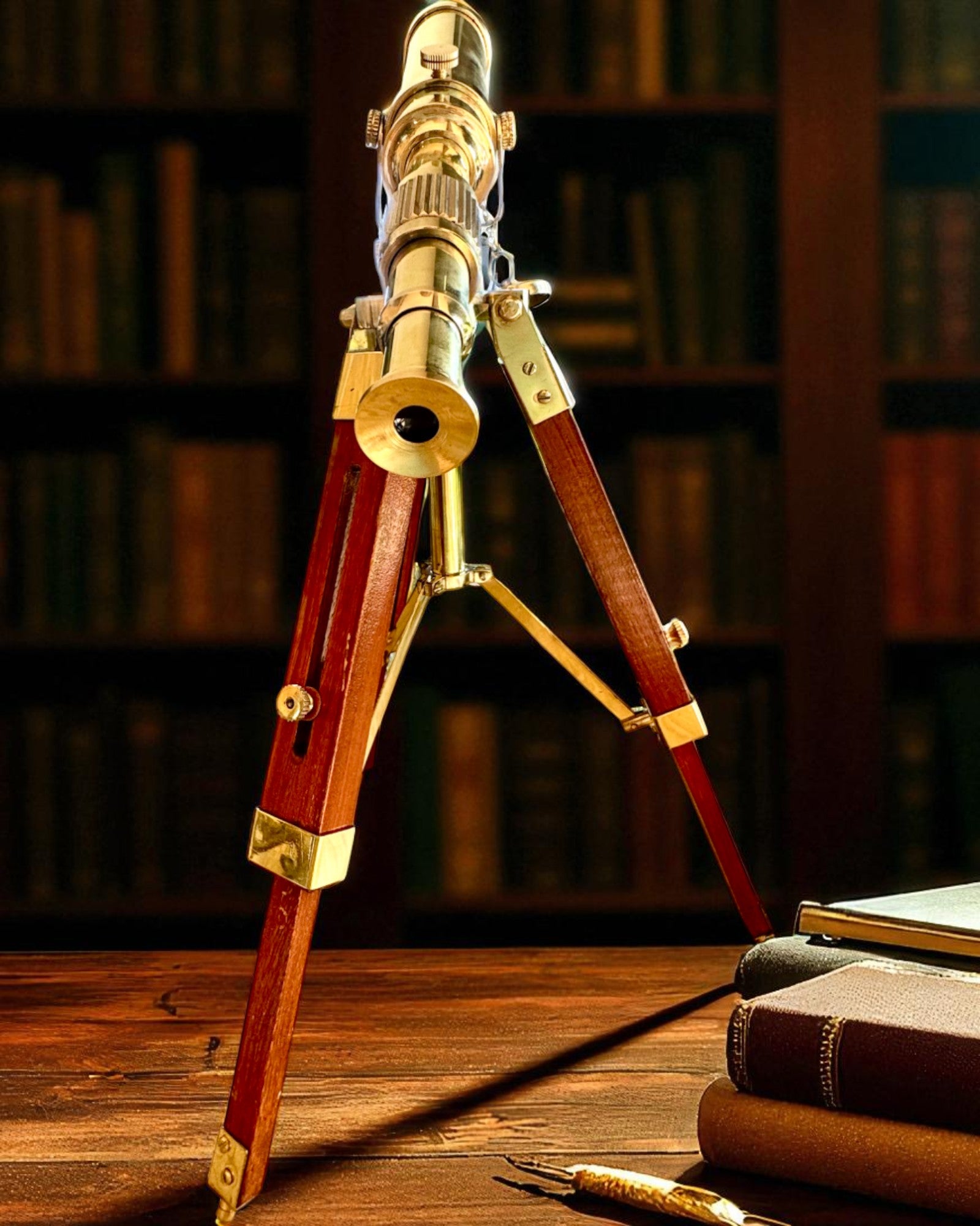 Cannocchiale Celestial su supporto in legno 41 cm, possibilità di personalizzazione con incisione come regalo