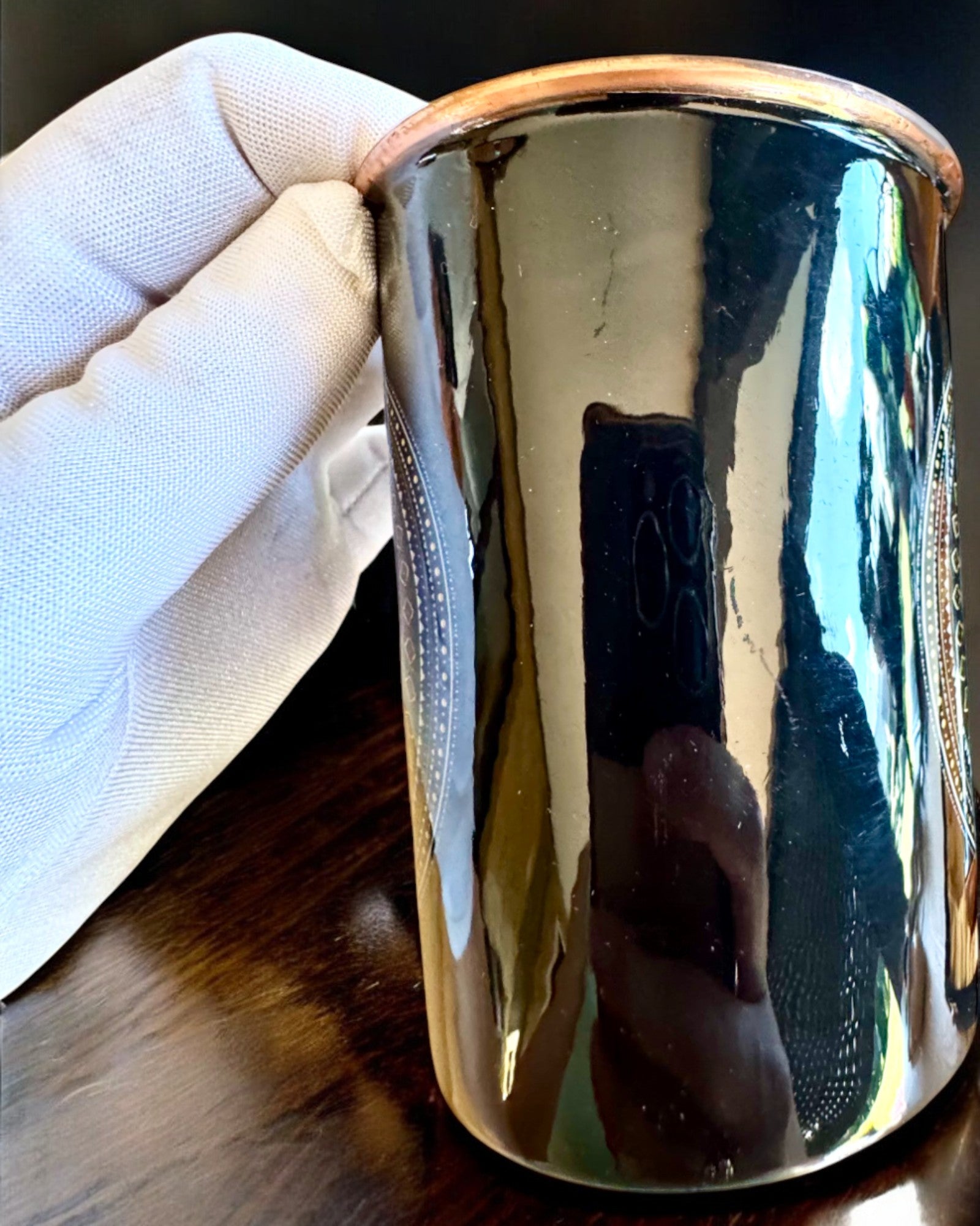 Copper Set Mandala – 1L Bottle + 2 Cups in Case, personalization with engraving available as a gift