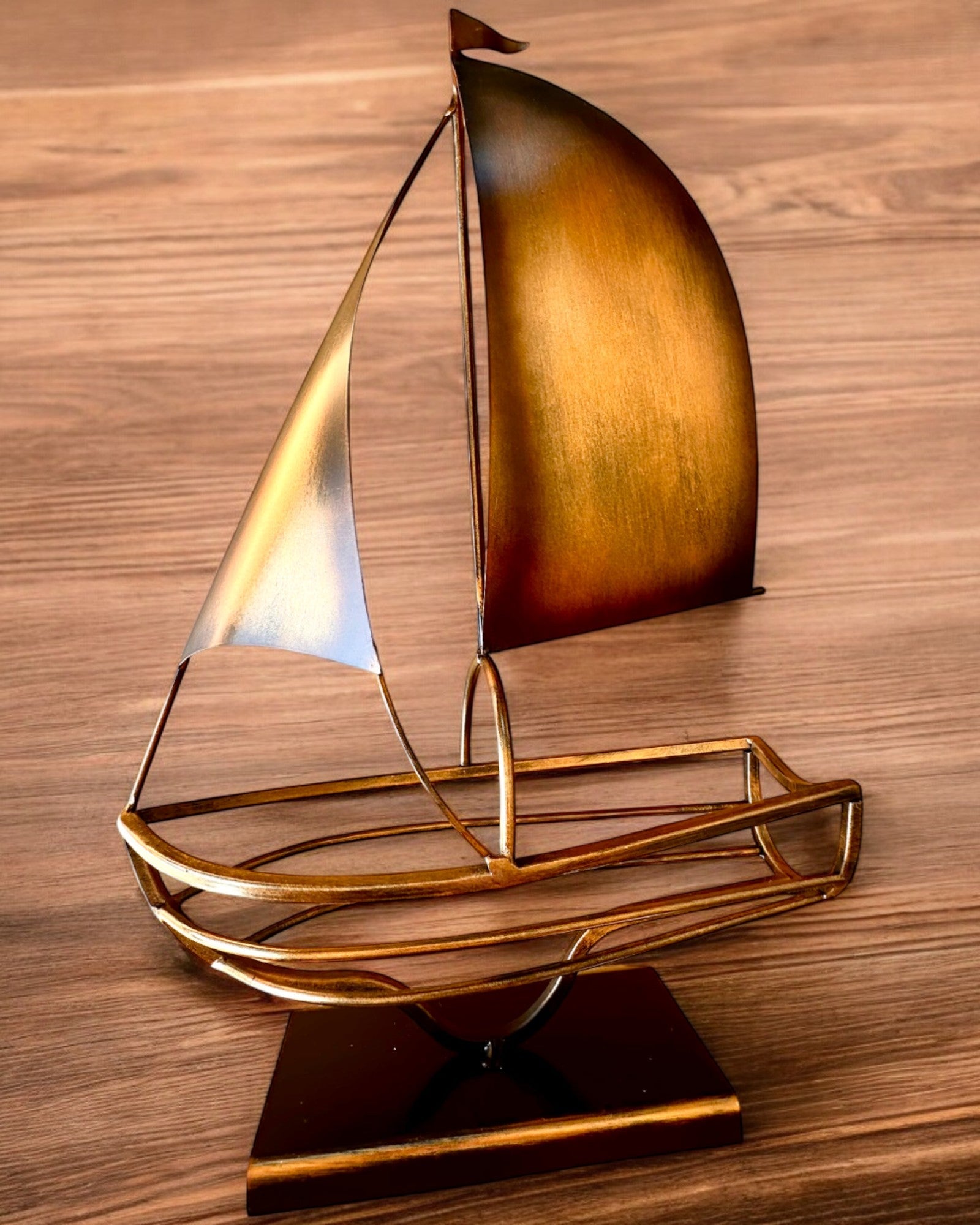 Metal Wine Rack 45 cm high, "Sailor's Fantasy" - Ship-Shaped with Engraving Option for a Gift