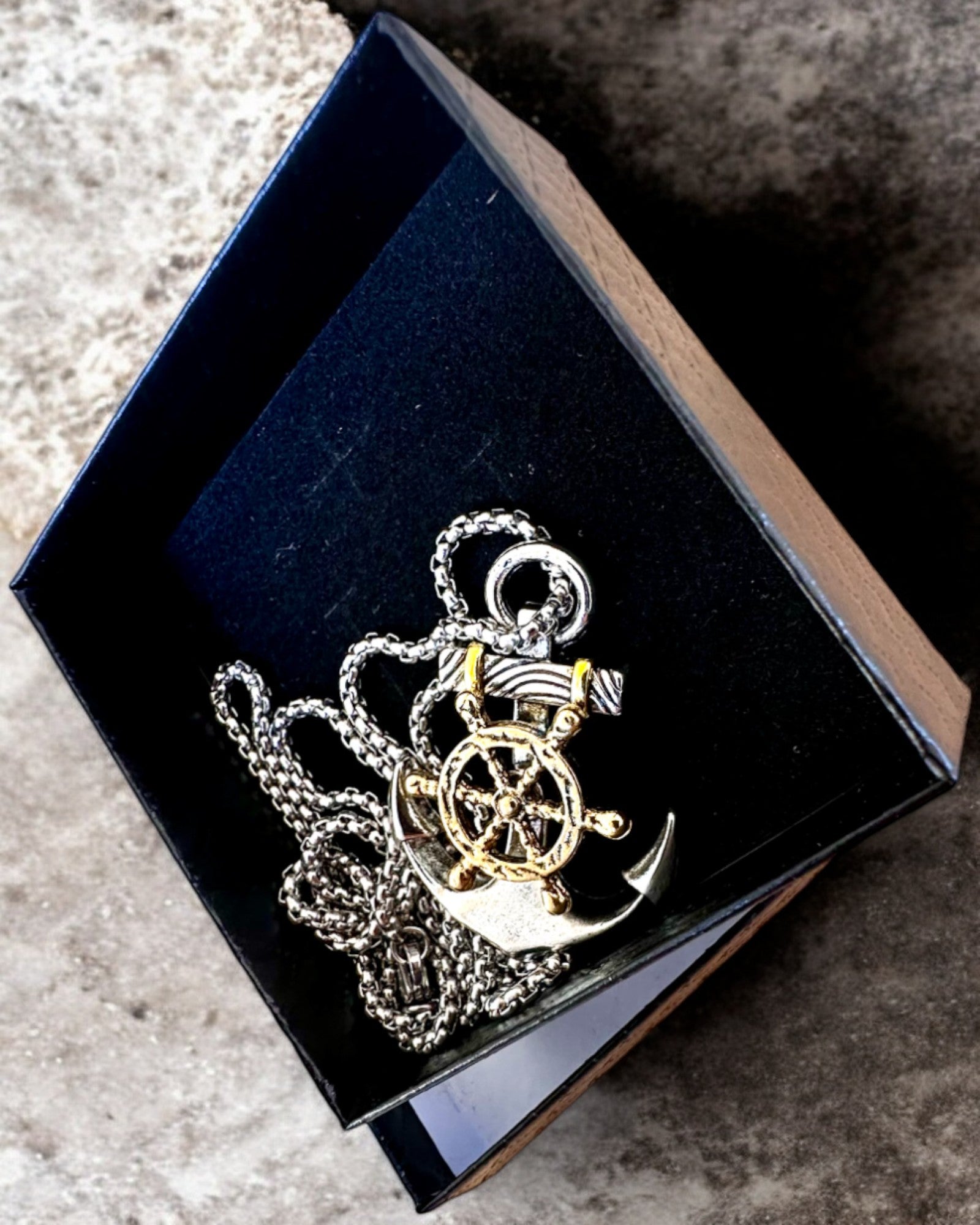 Amulet Captain's Sea Anchor, necklace with engraving option for a gift