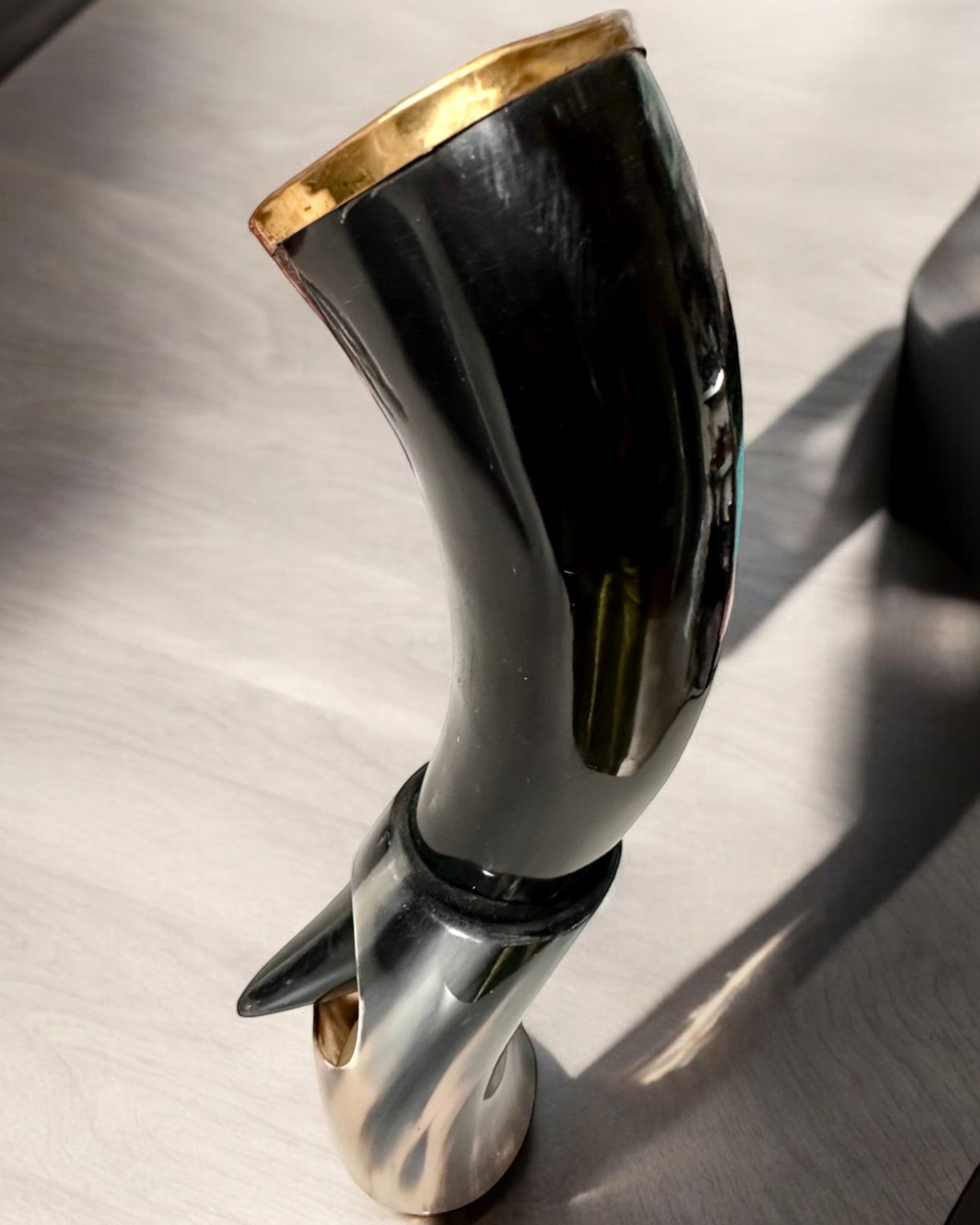 Horn Mug "Viking Valor" - Hand Engraved, Premium Quality - 4 Variants Available