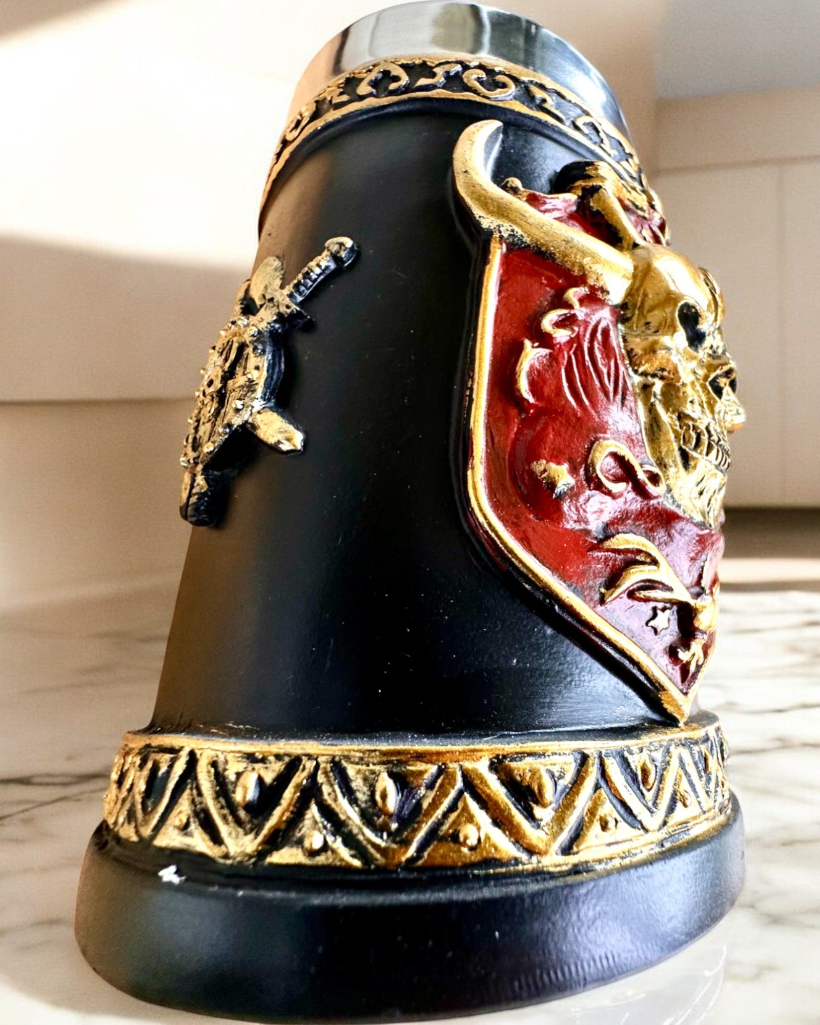 Boccale del Guerriero di Carnevale - 600 ml, 16 cm di altezza, possibilità di personalizzazione con incisione per regalo