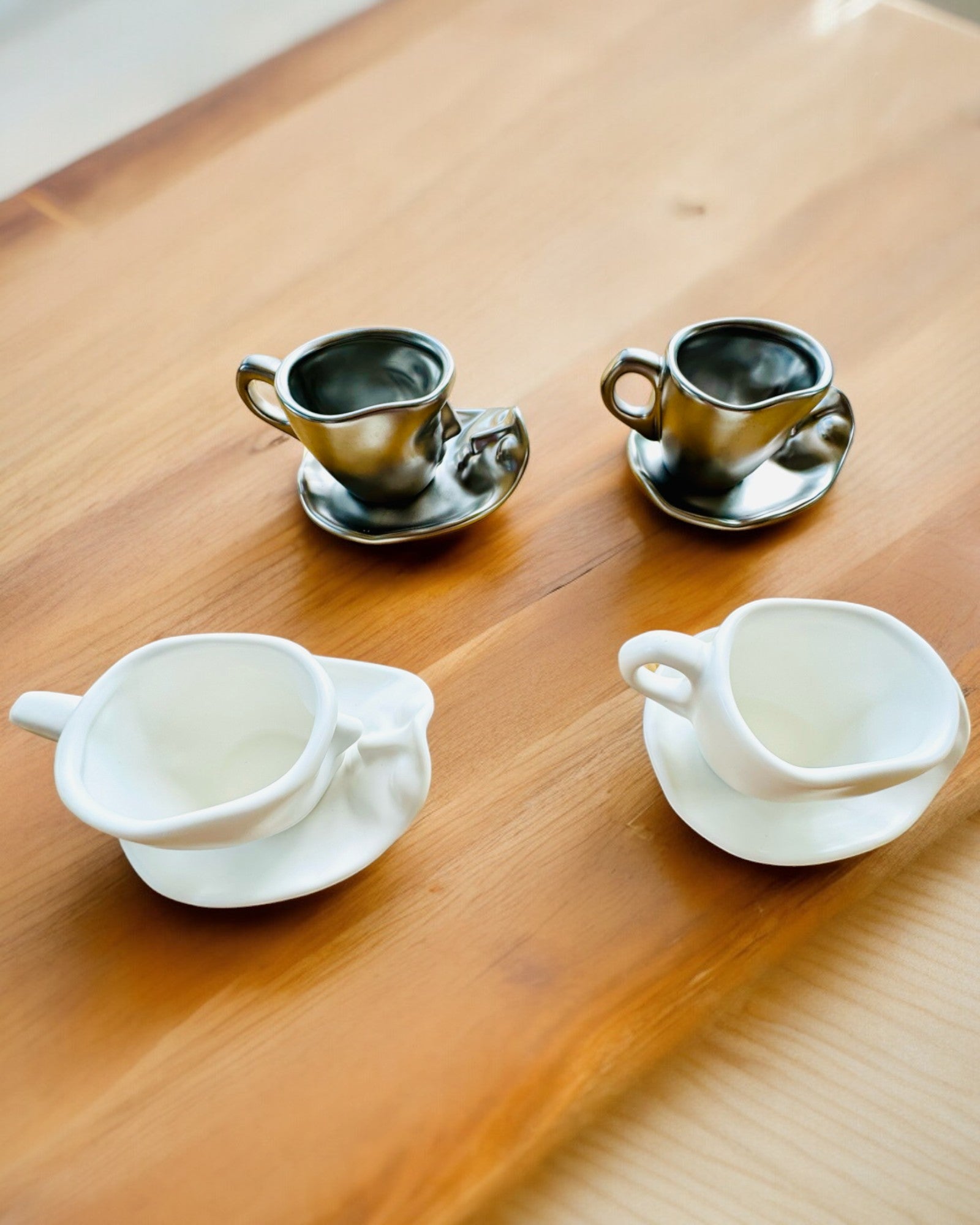 Eleganti Tazze in Ceramica "Maska" – Set di 2 pezzi - possibilità di personalizzazione con incisione per regalo