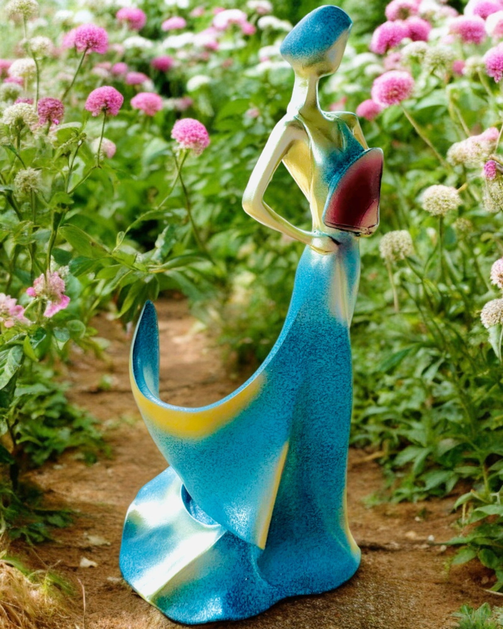 Élégant Porte-Bouteille - Statue de Dame - personnalisation par gravure, 2 variantes au choix