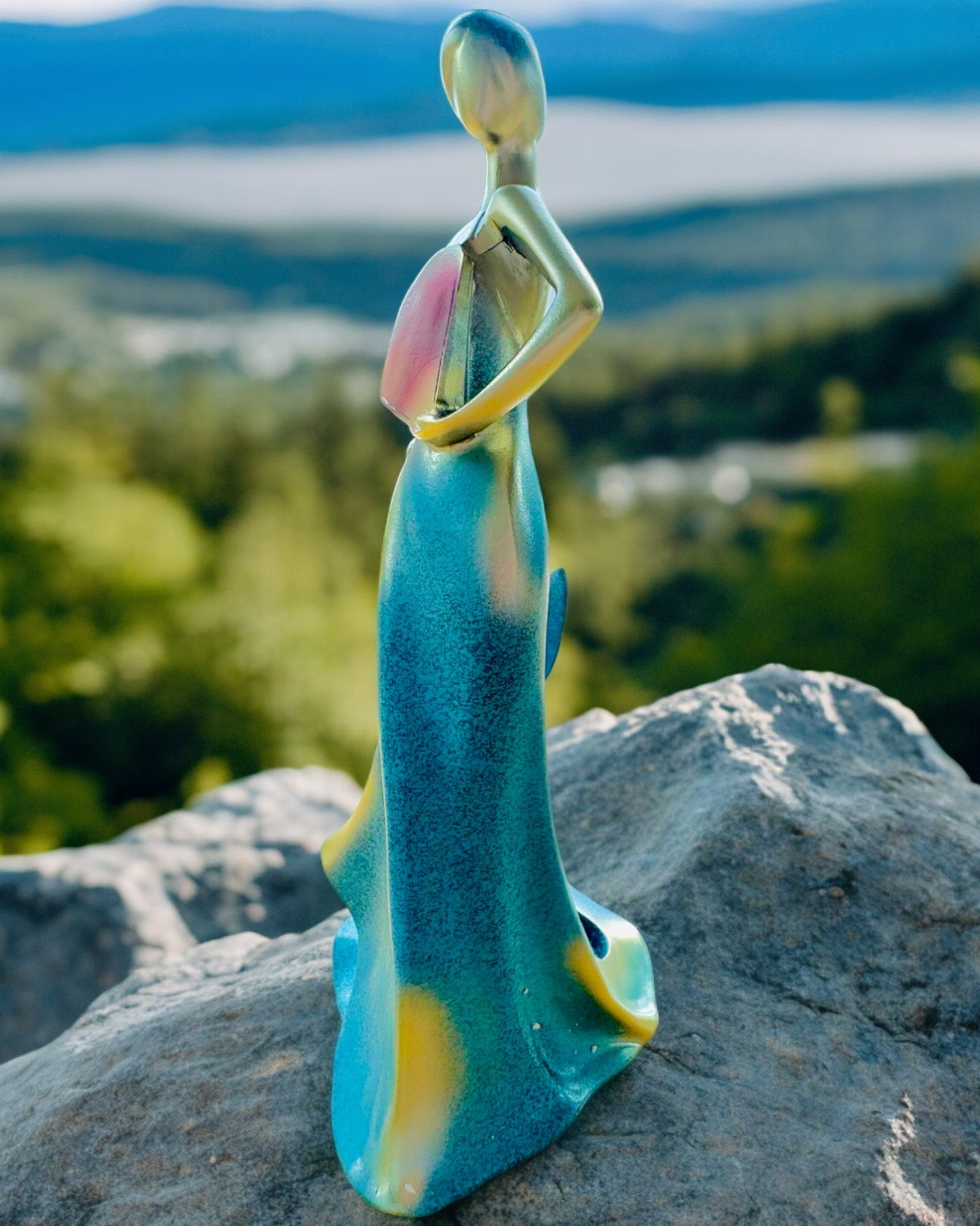 Élégant Porte-Bouteille - Statue de Dame - personnalisation par gravure, 2 variantes au choix