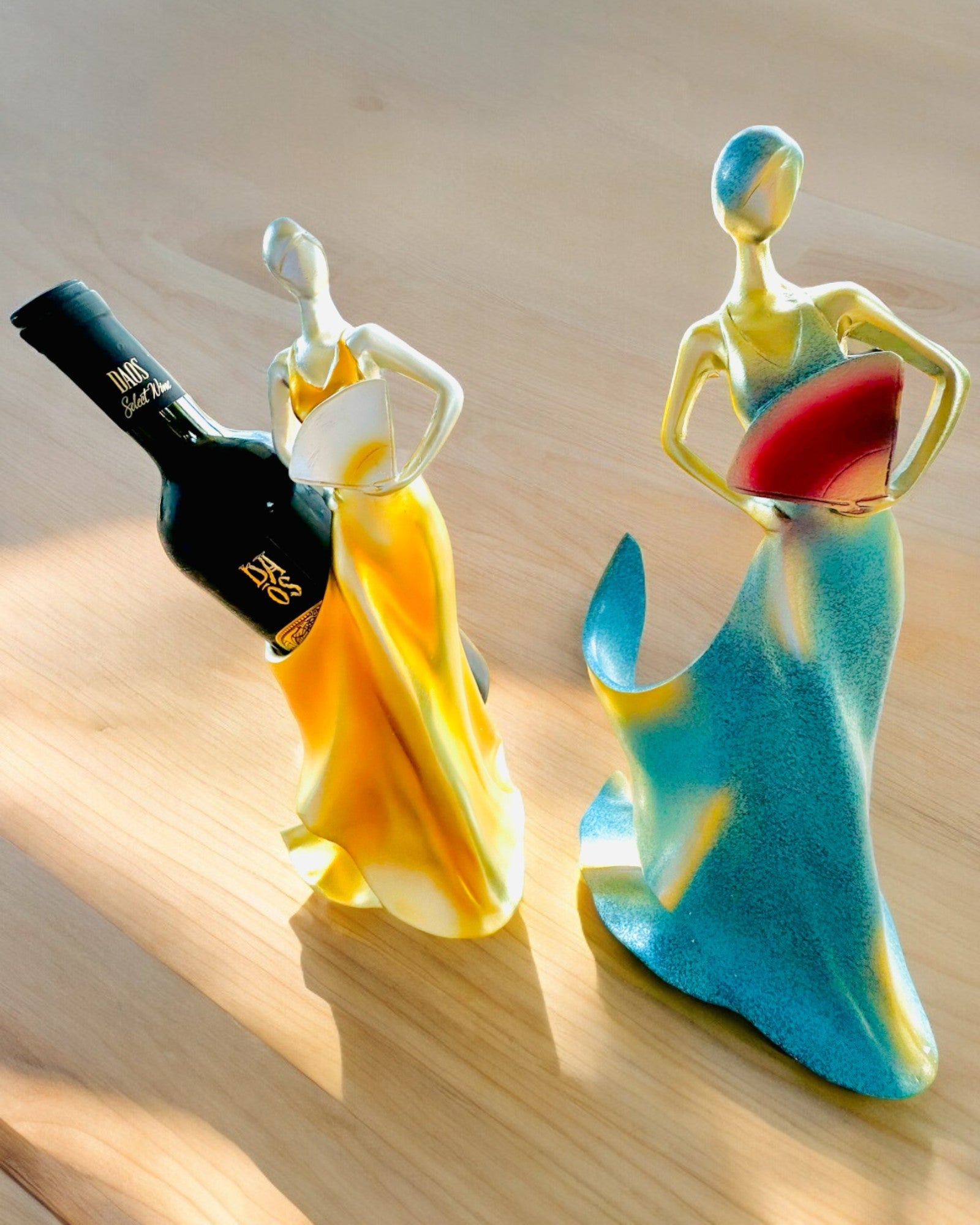 Élégant Porte-Bouteille - Statue de Dame - personnalisation par gravure, 2 variantes au choix