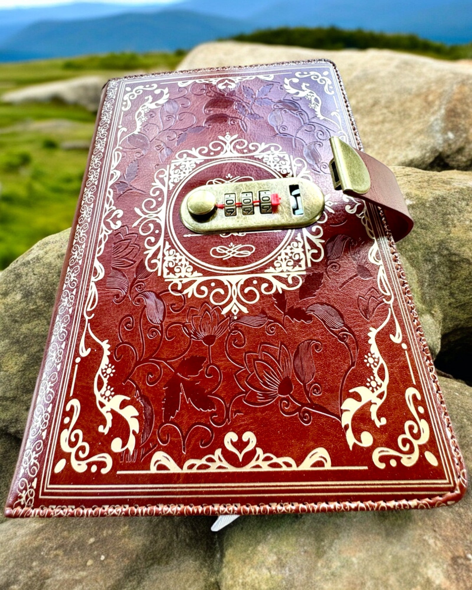Exclusive Leather Notebook "Sekretnik" A5 with Combination Lock - personalization with engraving