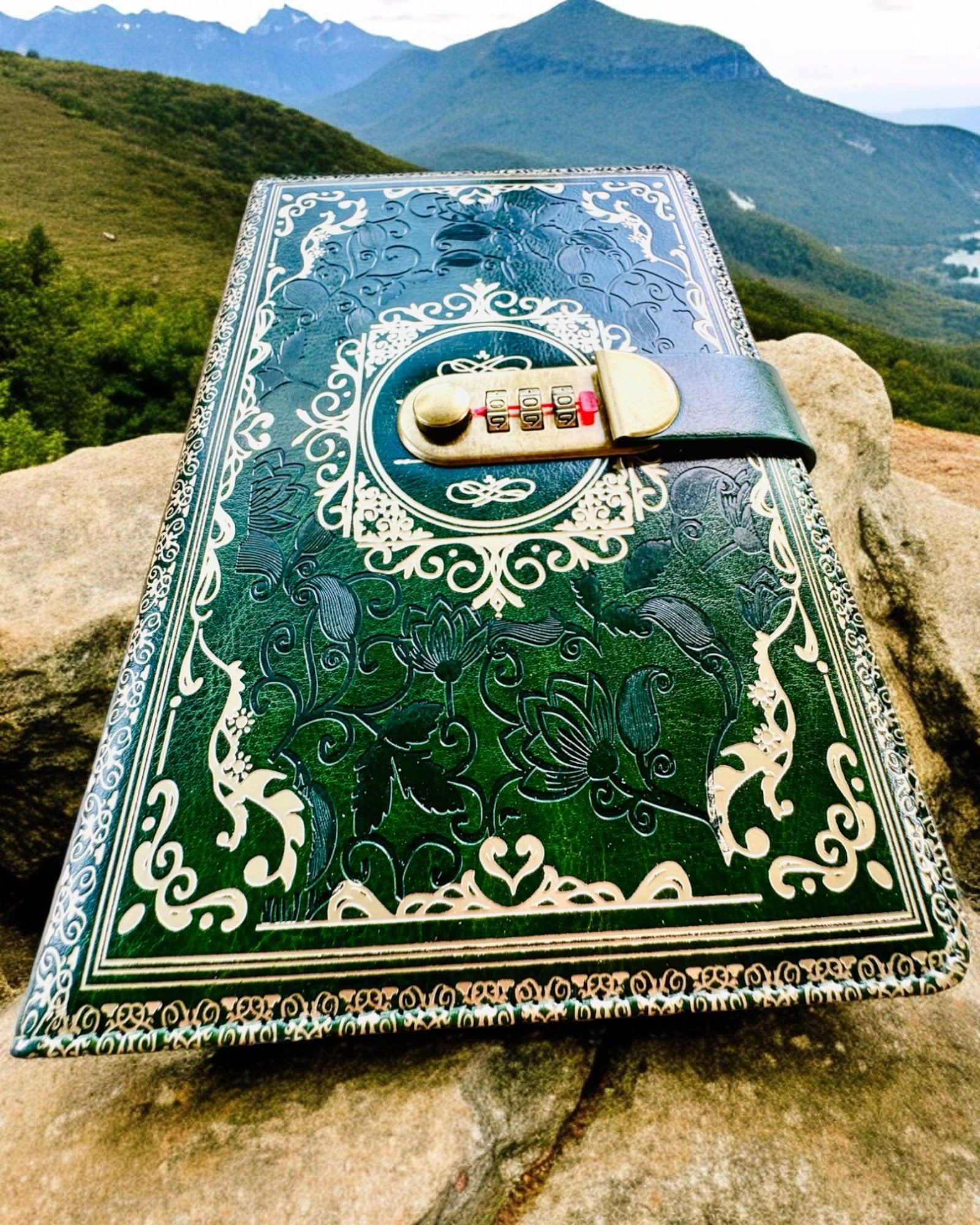 Exclusive Leather Notebook "Sekretnik" A5 with Combination Lock - personalization with engraving