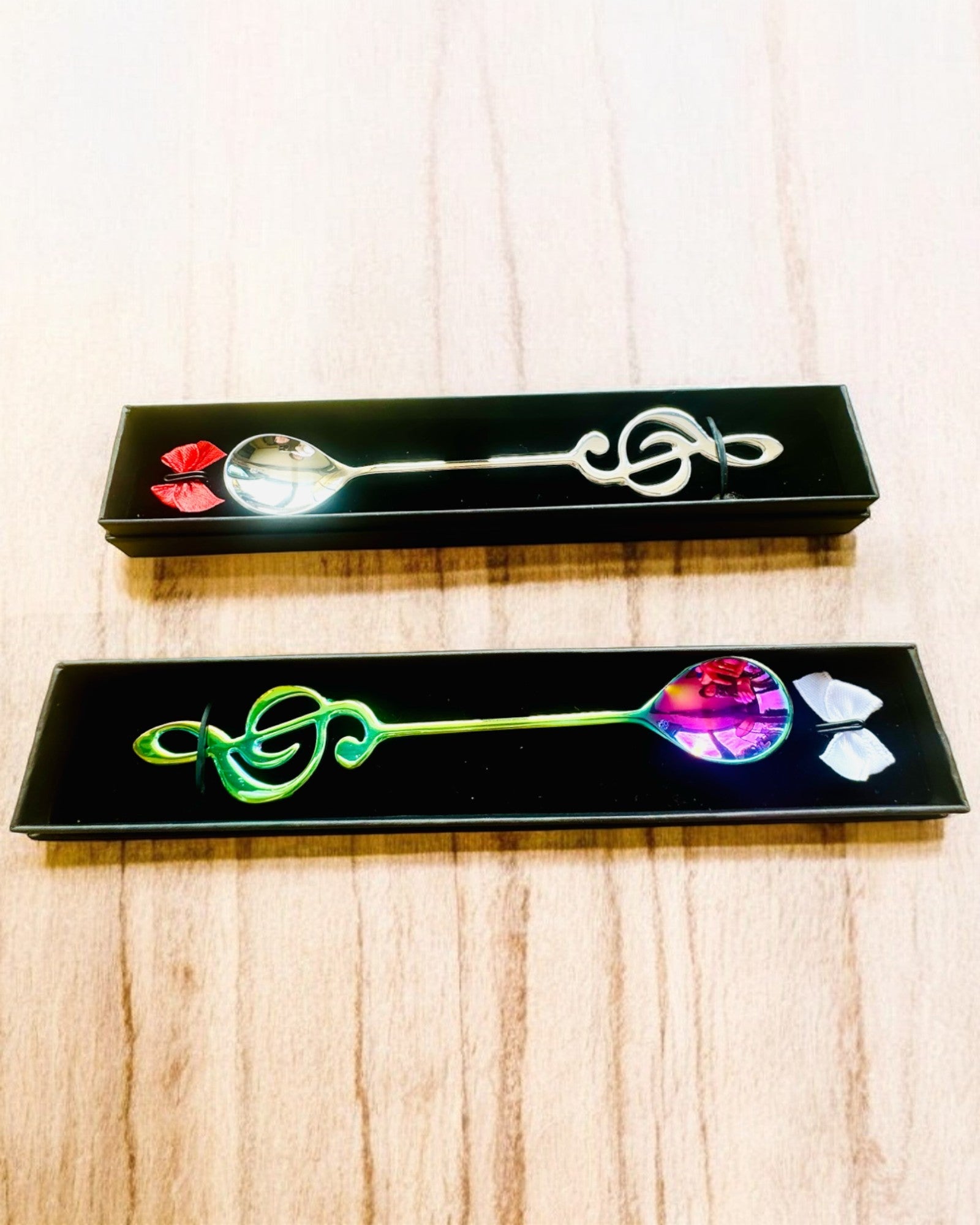 Cucchiaino Elegante con Chiave di Violino – Personalizzato per regalo, 2 varianti di colore a scelta