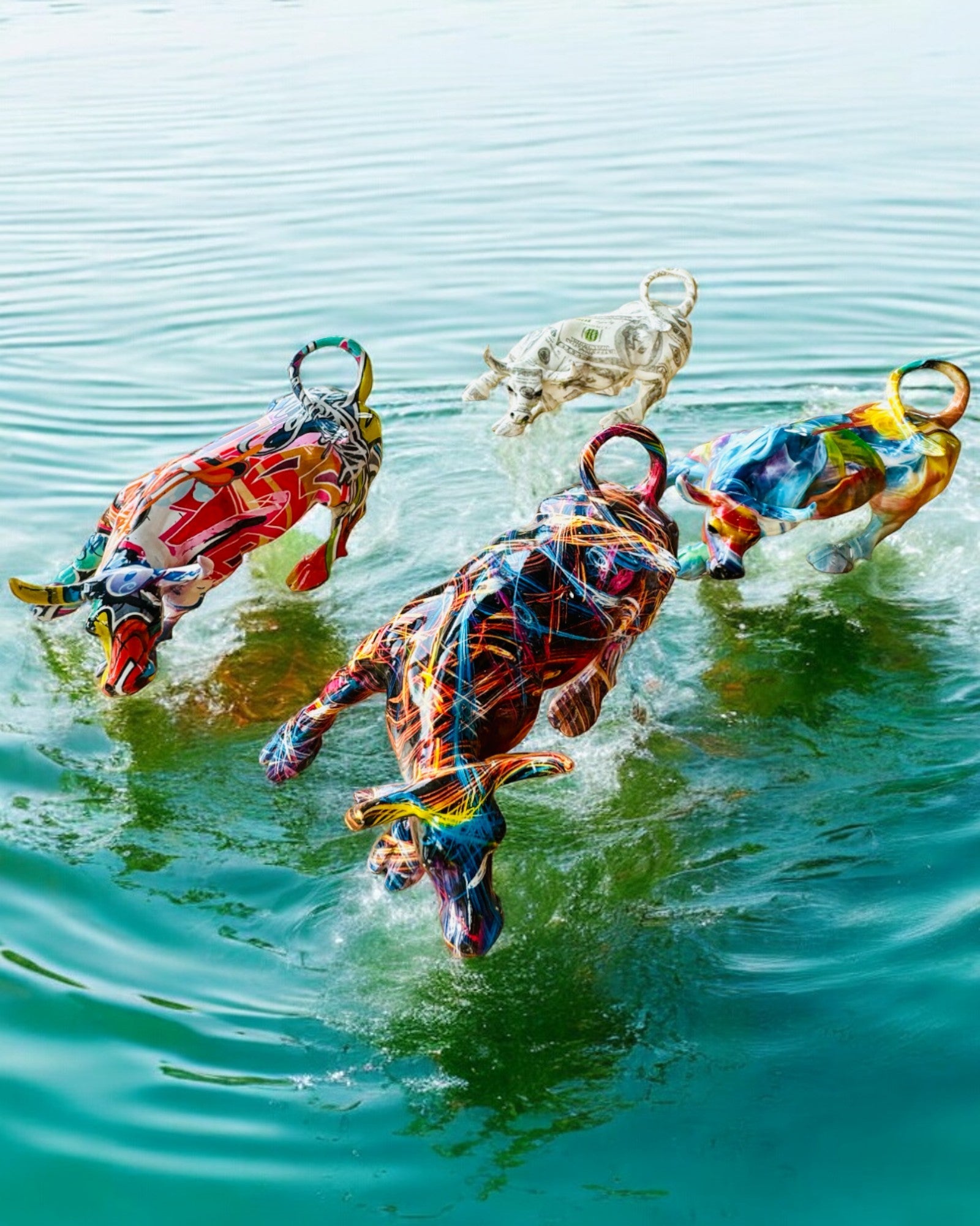 Sculpture Taureau Décoratif "BullArt" – Art Unique avec Option de Gravure - 4 variantes de couleur, pour un cadeau personnalisé