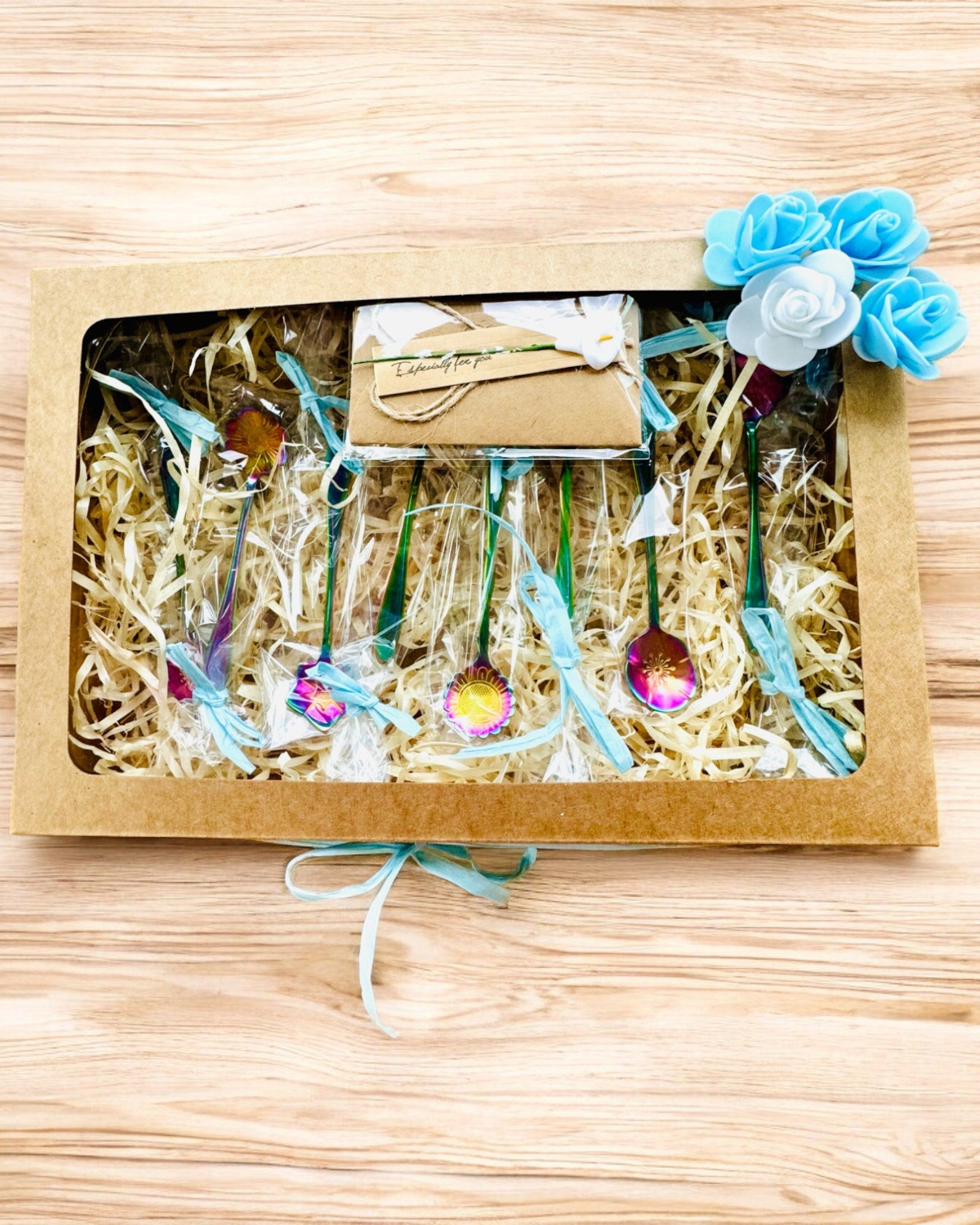 Set di Cucchiaini "Rapsodia Floreale" - personalizzazione con incisione per regalo, 2 varianti a scelta