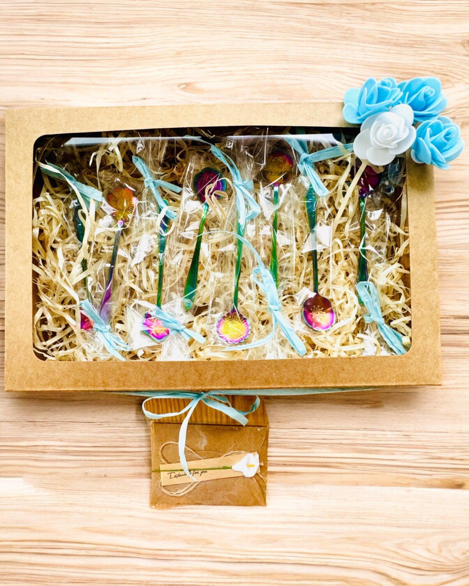 Set di Cucchiaini "Rapsodia Floreale" - personalizzazione con incisione per regalo, 2 varianti a scelta