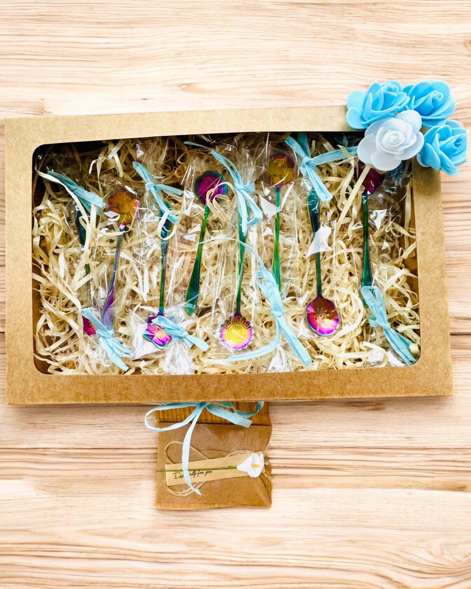 Set di Cucchiaini "Rapsodia Floreale" - personalizzazione con incisione per regalo, 2 varianti a scelta