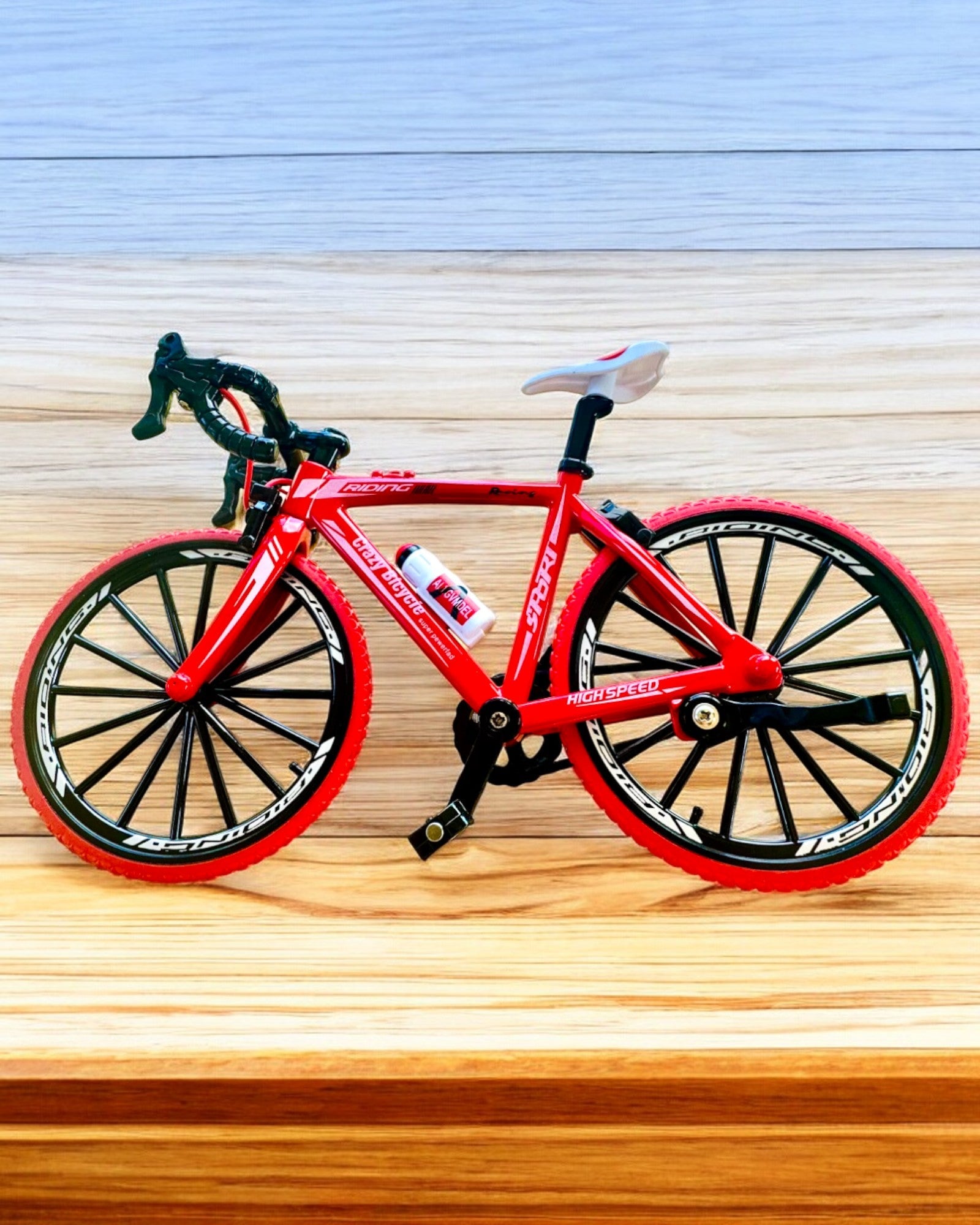 Miniaturmodell Metallfahrrad Roter "SpeedMaster" mit Gravur personalisiert als Geschenk, 2 Farbvarianten