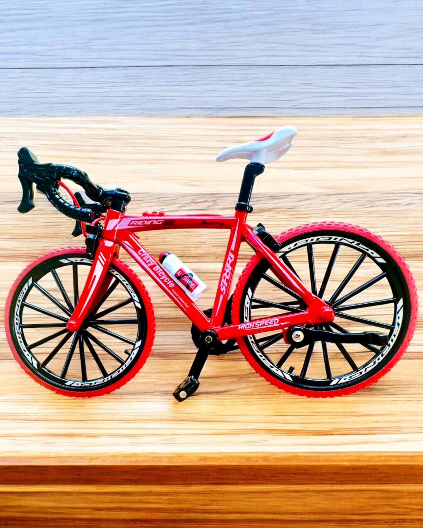 Miniaturmodell Metallfahrrad Roter "SpeedMaster" mit Gravur personalisiert als Geschenk, 2 Farbvarianten