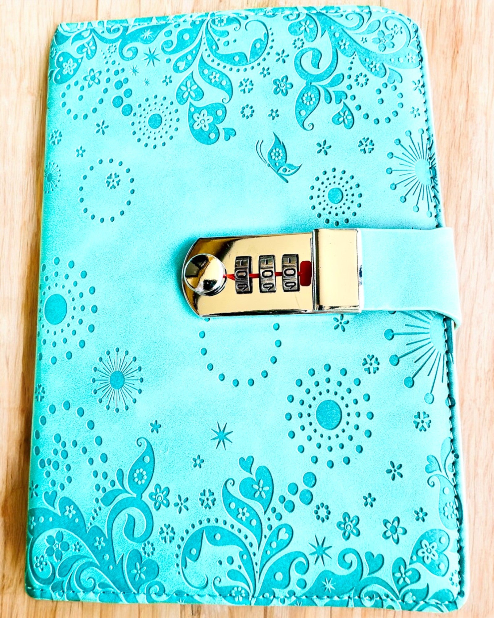 Exclusive Notebook, PU Leather, A5 with Combination Lock - "Secret Journal", personalization with engraving