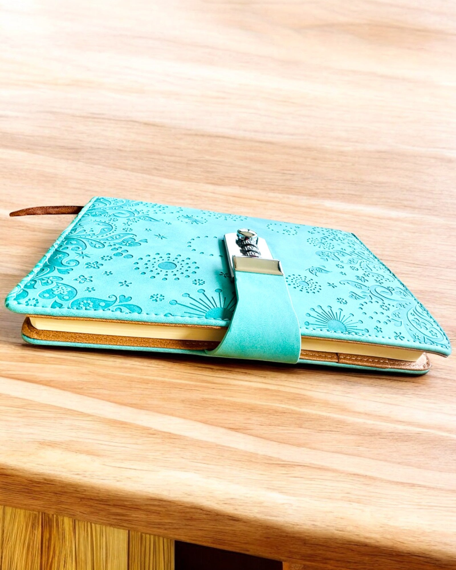 Exclusive Notebook, PU Leather, A5 with Combination Lock - "Secret Journal", personalization with engraving