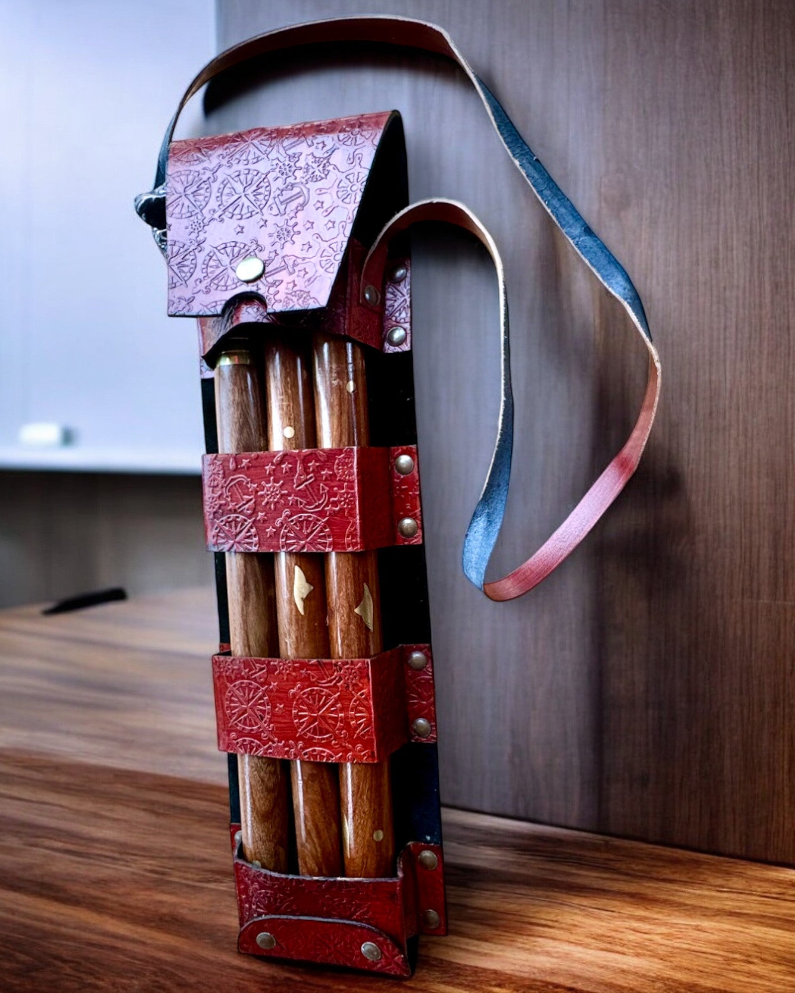 Leather Case, Cover for Walking Canes - Customizable with Engraving for a Gift