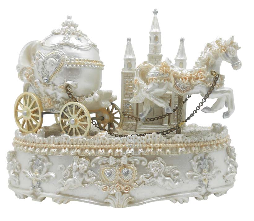 Spieluhr Hochzeitskutsche Dekoration Geschenk für das Brautpaar – 14279