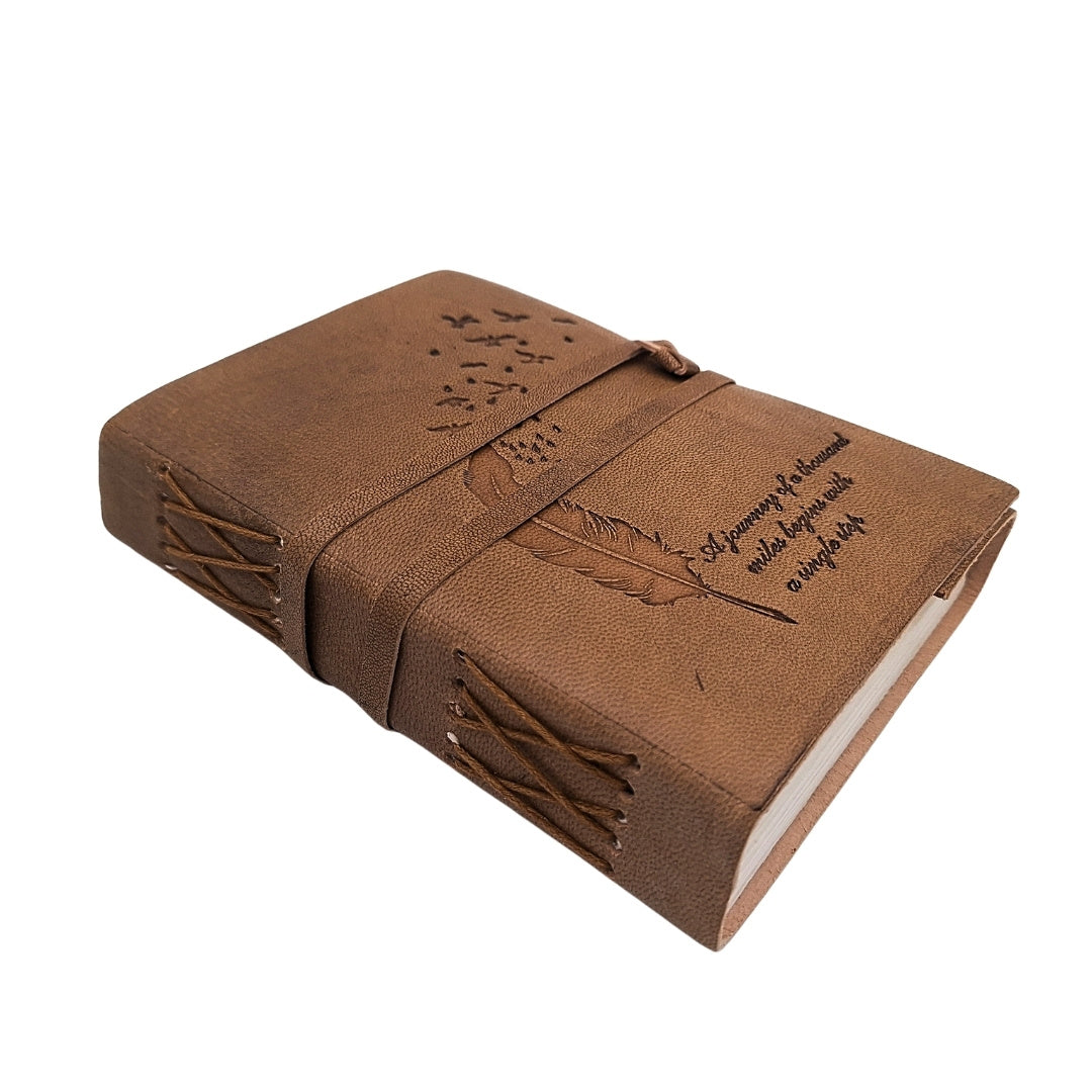 Retro-Leder-Notizbuch mit Inschrift, 200 Seiten - AH04