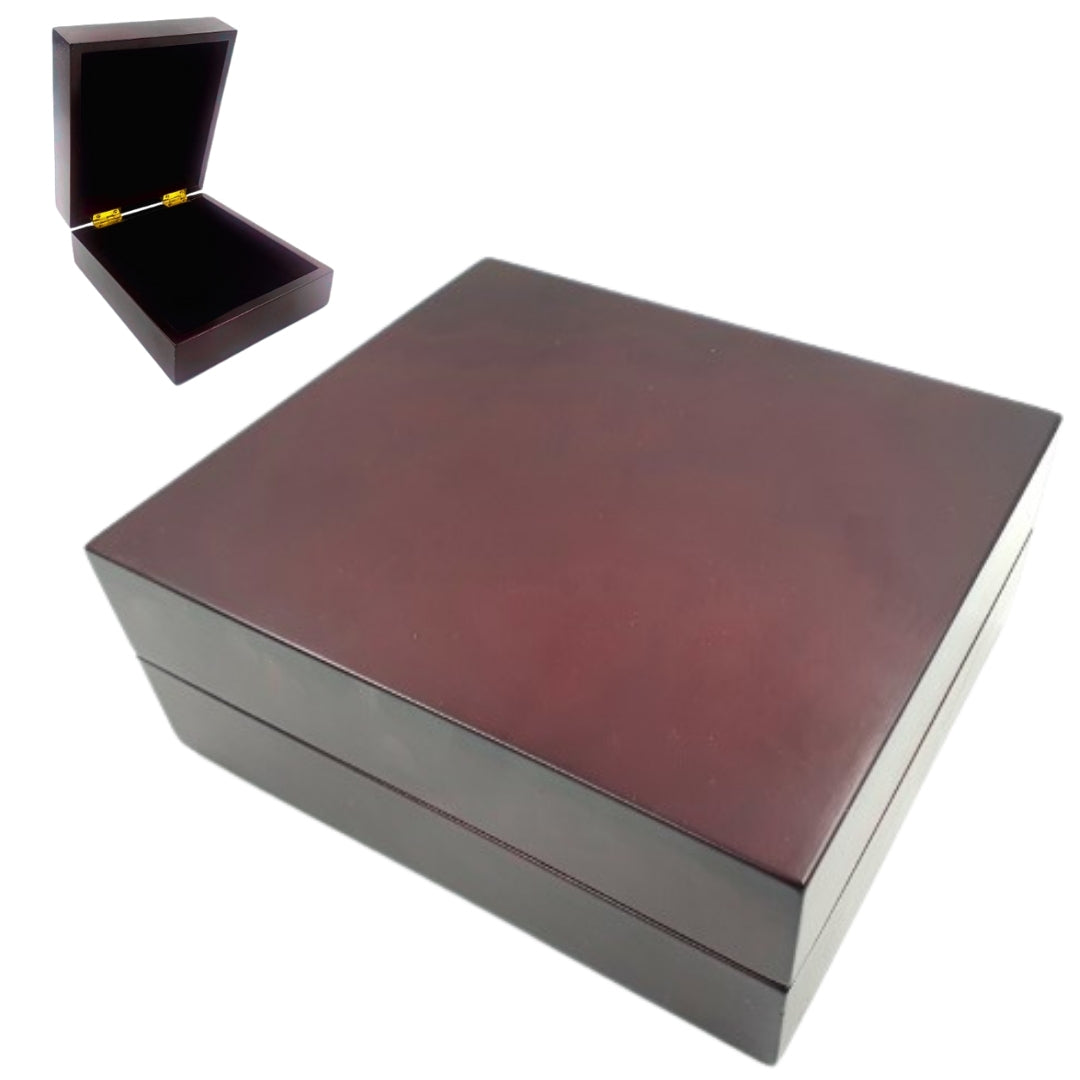 Wooden Gift Box 14 x 16 x 6,7 cm for a Gift with Felt Insert - D349
