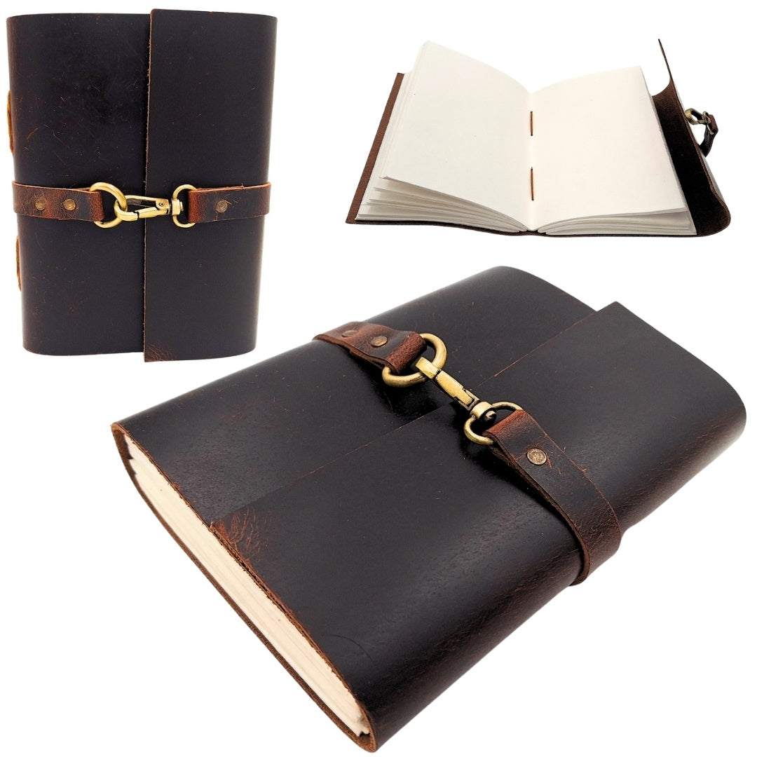 Elegantes Retro-Leder-Notizbuch 200 Seiten Vintage - AH06