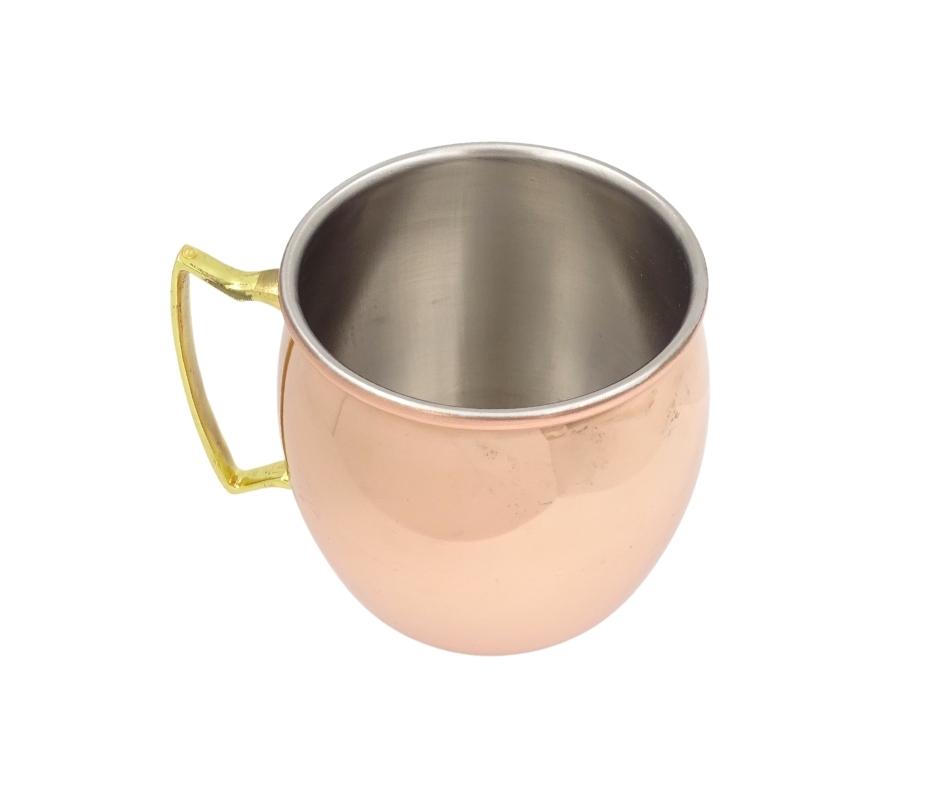 Kupferbecher aus Edelstahl 304 - Fassungsvermögen 500ml mit Kupferschicht überzogen - MM7012